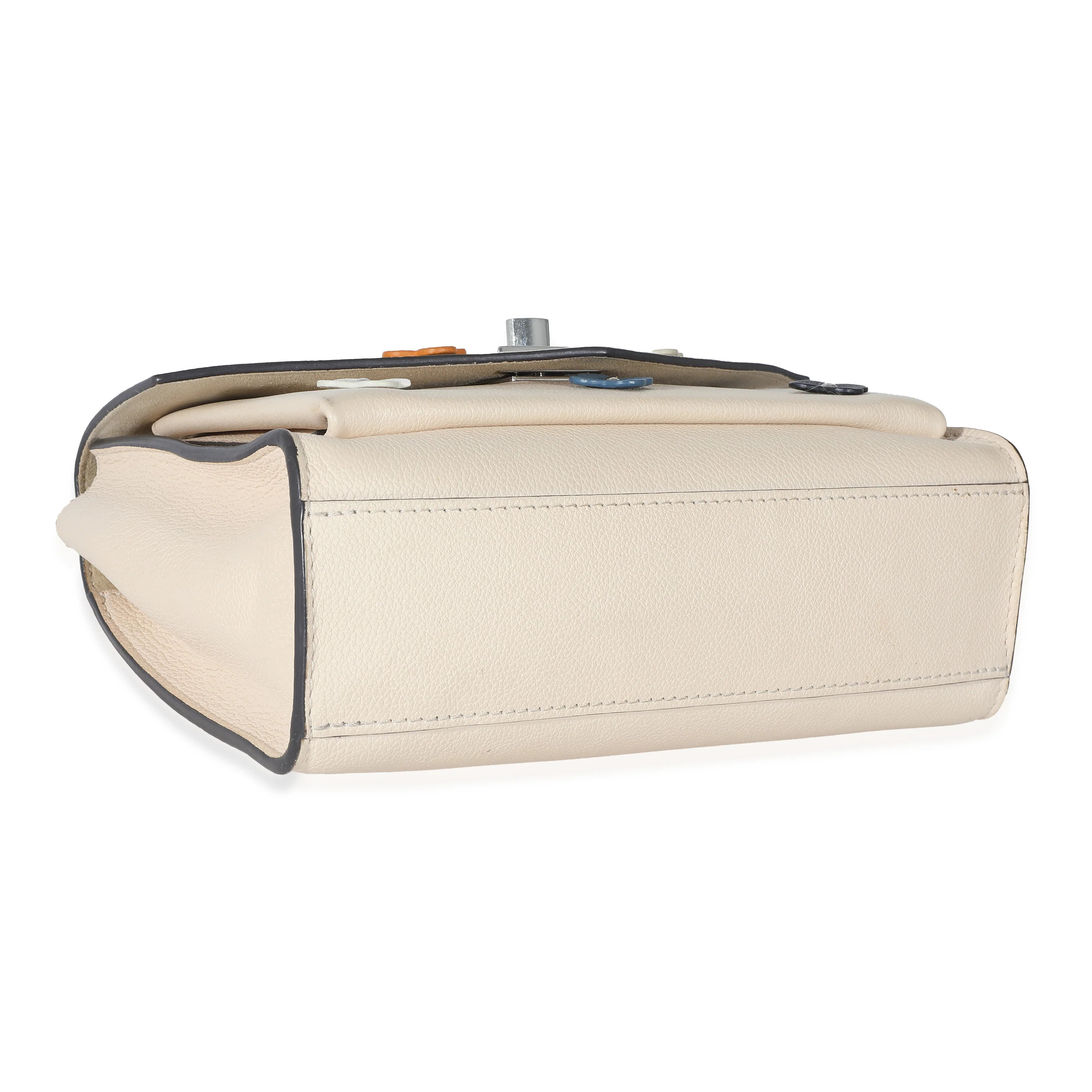 Louis Vuitton White Leather Mylockme Fleurs BB - Image 6