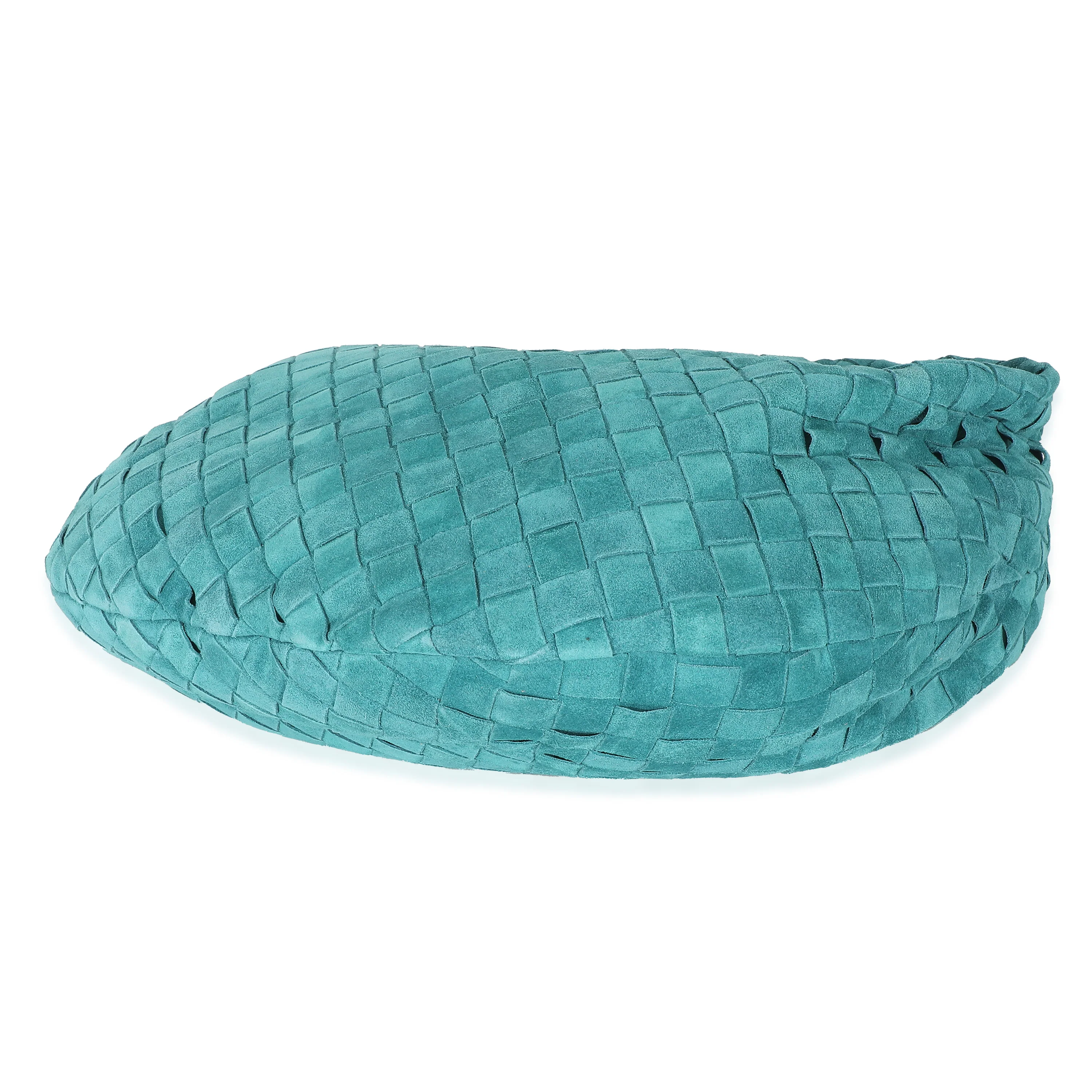 Bottega Veneta Teal Suede Intrecciato Teen Jodie - Image 7