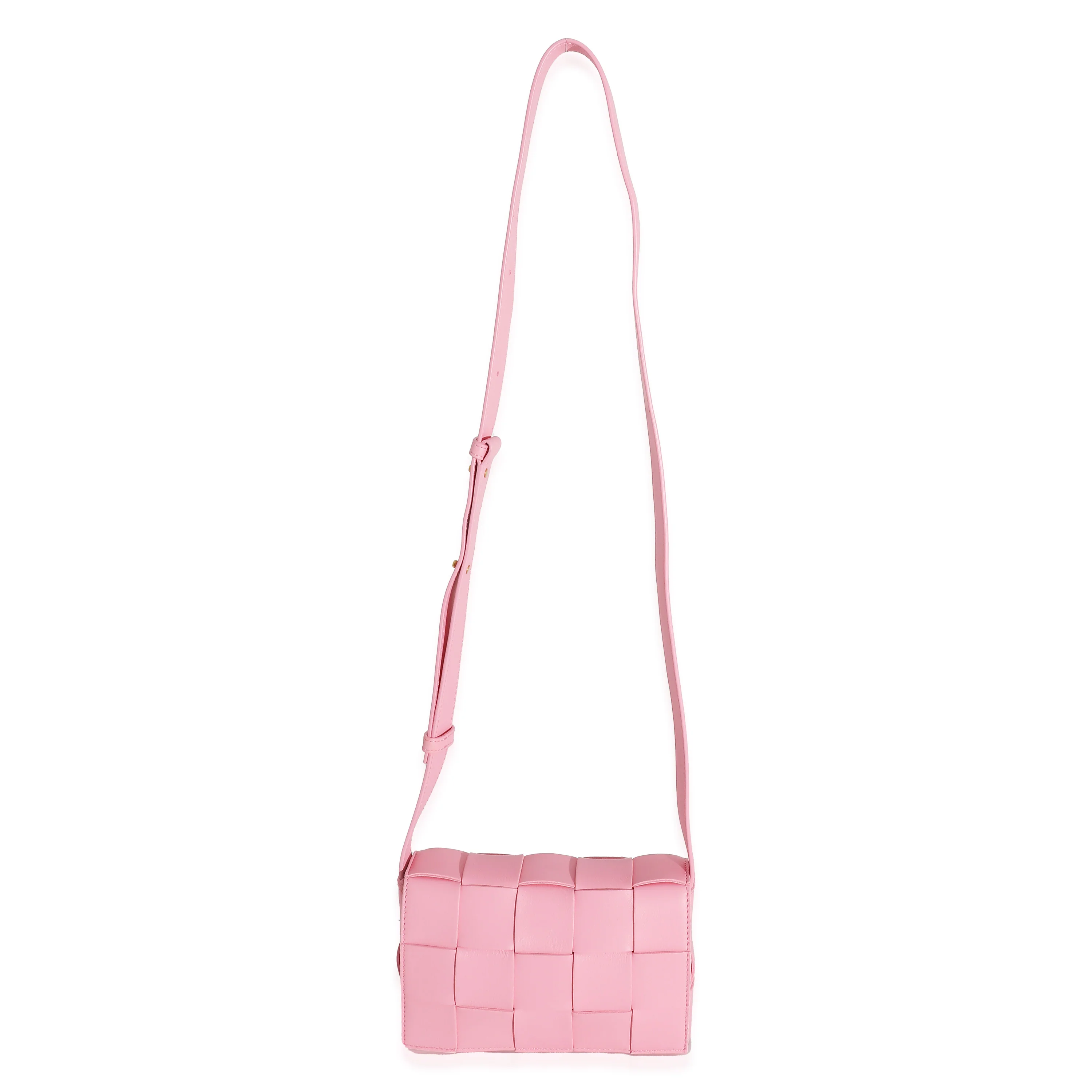 Bottega Veneta Pink Intrecciato Lambskin Small Cassette Bag - Image 7