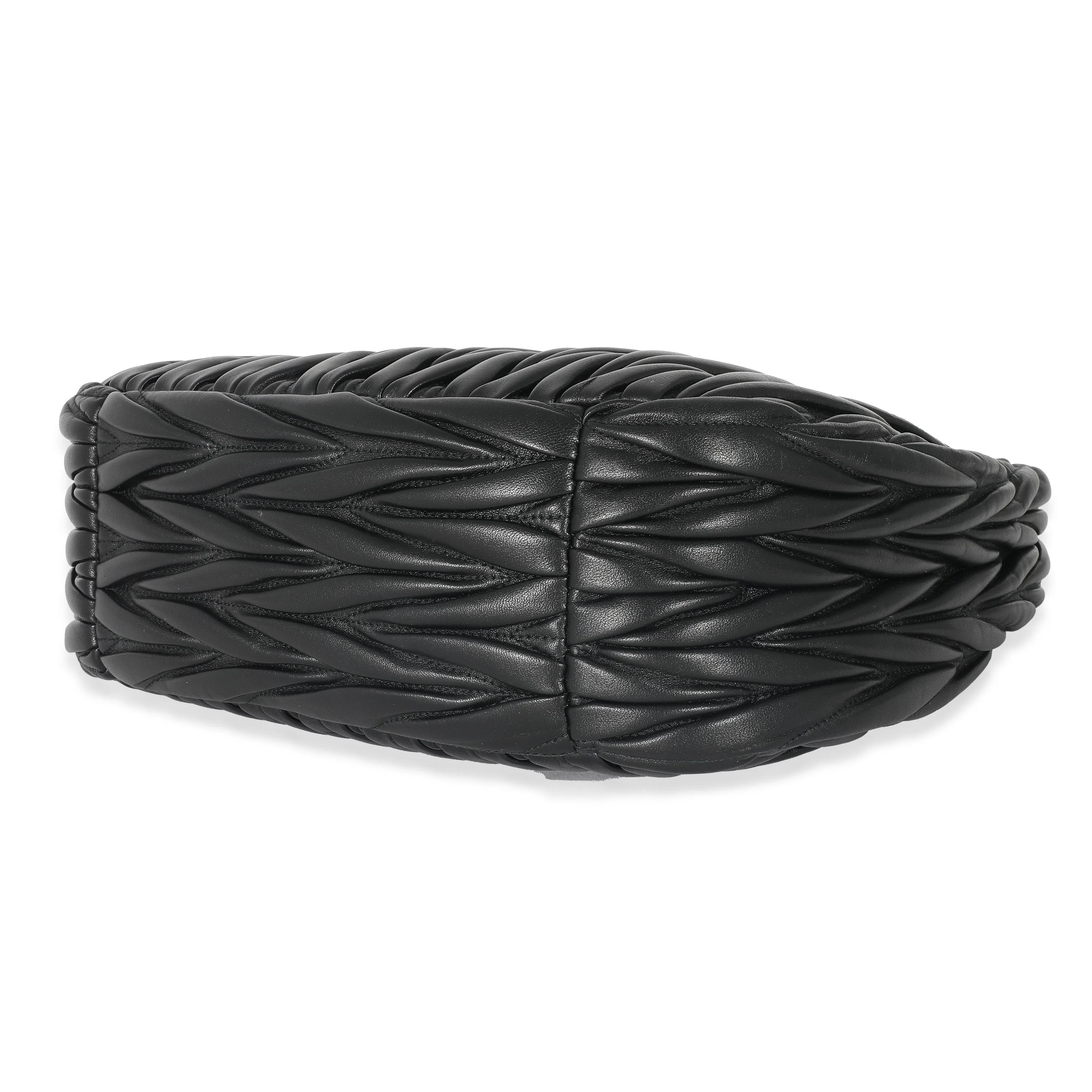 Miu Miu Black Matelasse Nappa Wander Hobo - Image 6