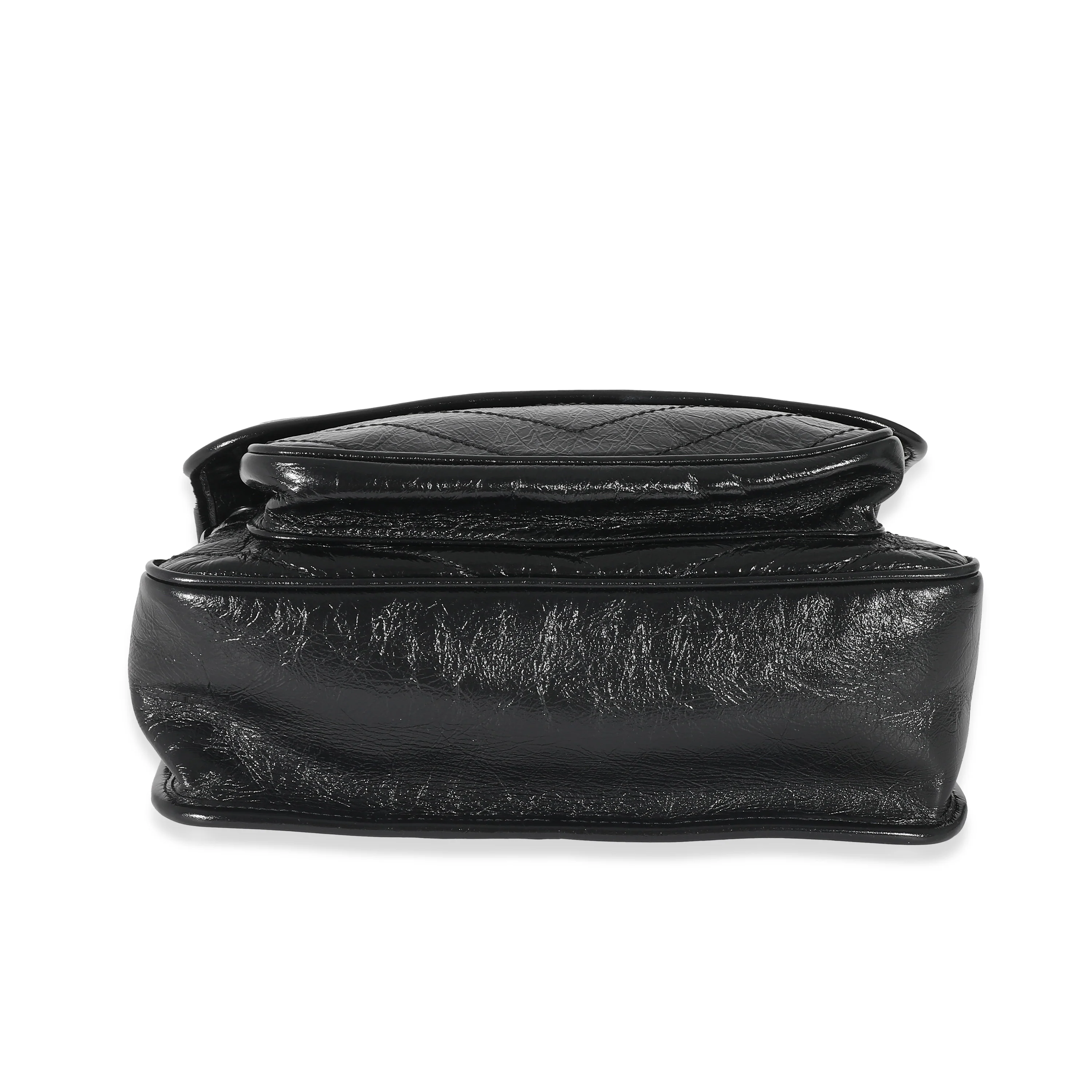 Saint Laurent Black Crinkled Calfskin Medium Niki Bag - Image 5