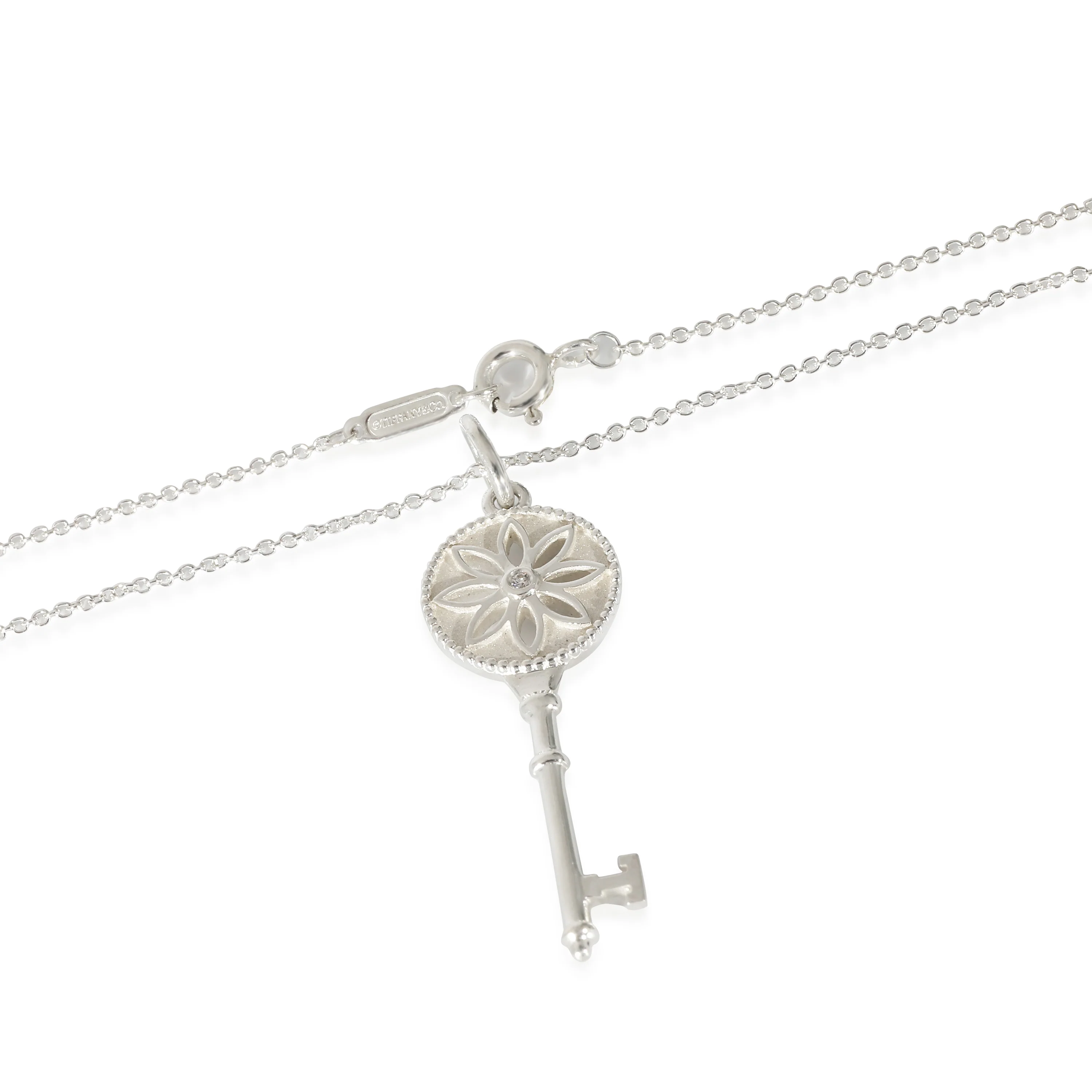 Tiffany & Co. Daisy Key Diamond Pendant in Sterling Silver 0.01 CTW - Image 3