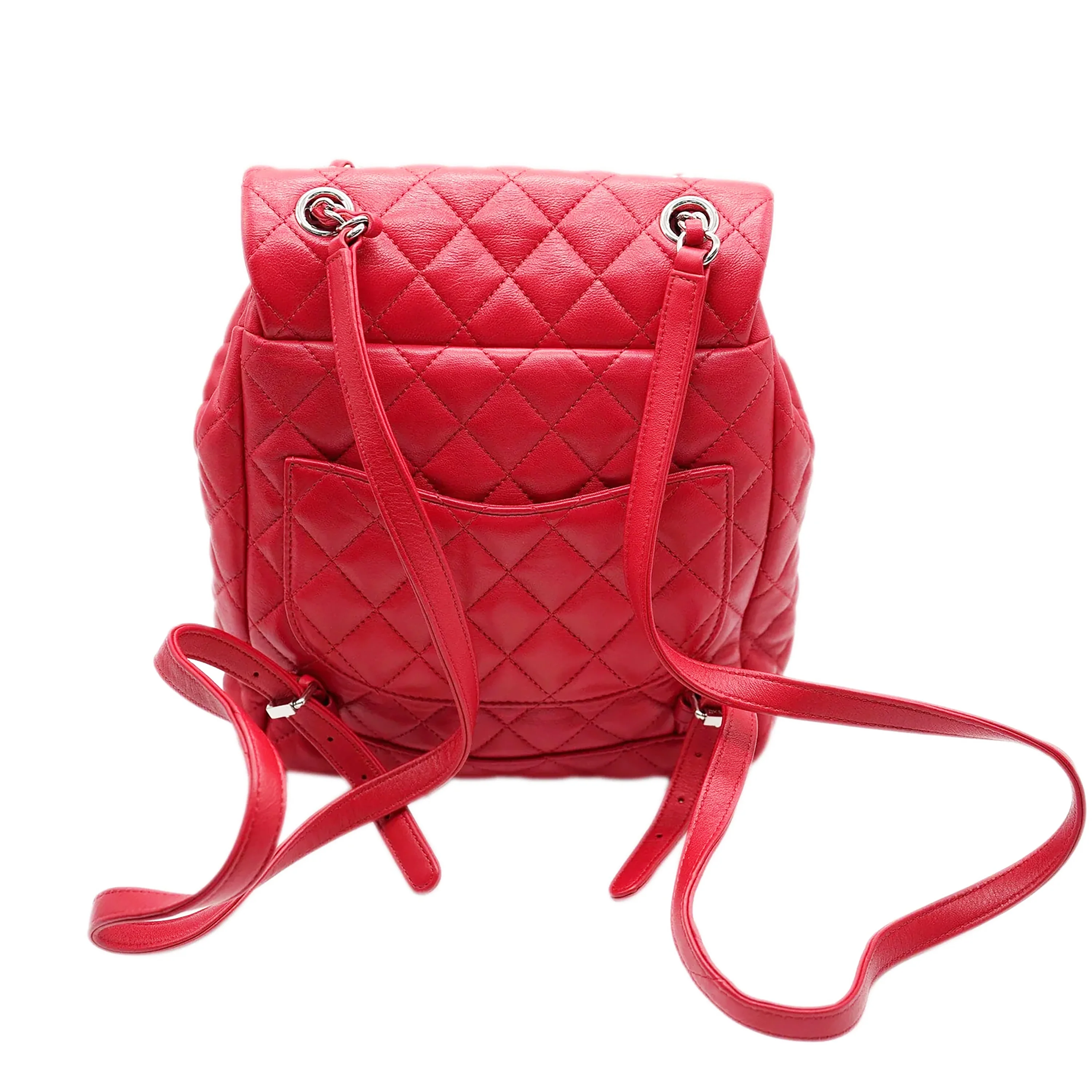 Chanel Red Quilted Lambskin Small Urban Spirit Backpack - Image 3