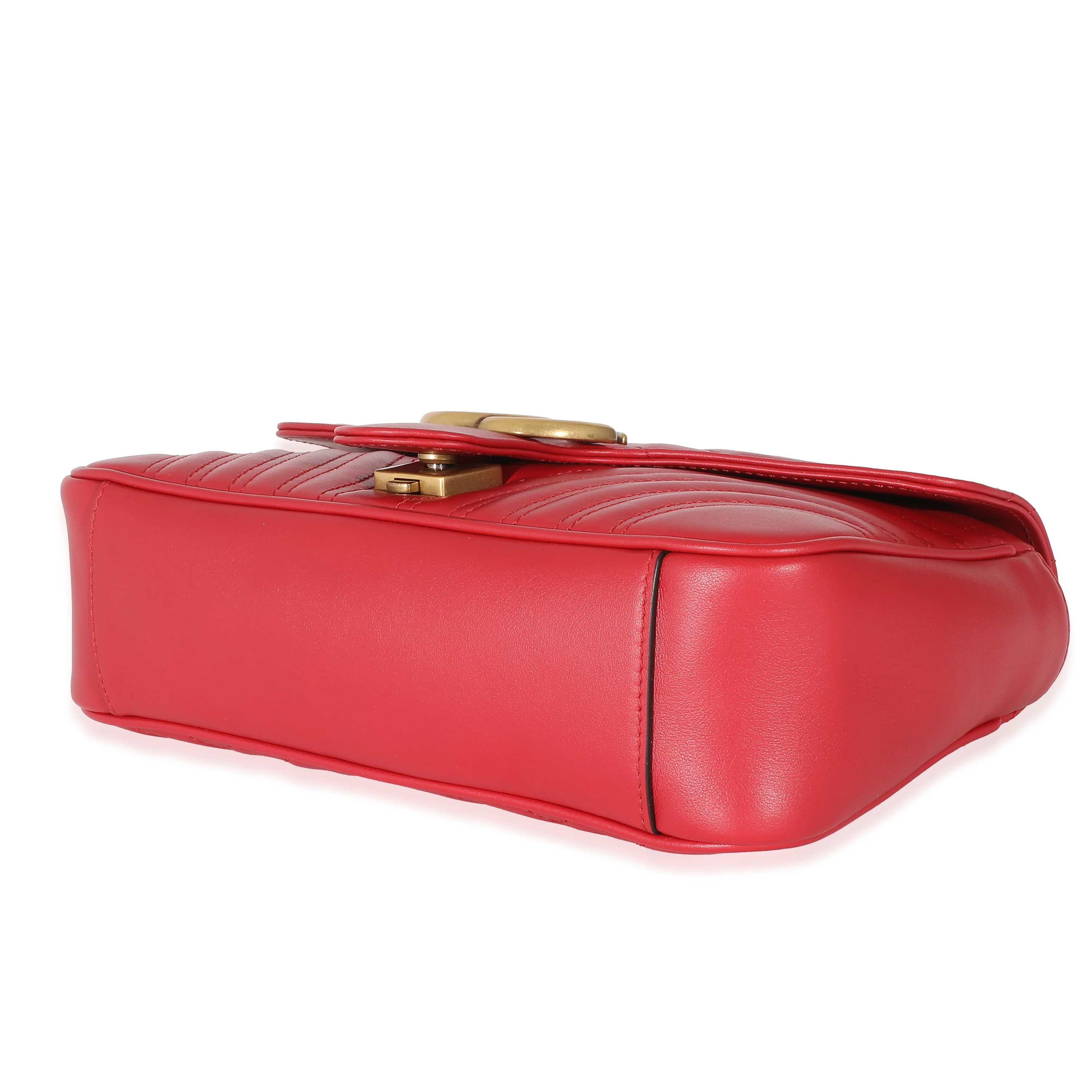 Gucci Red Matelasse Small Marmont Shoulder Bag - Image 7