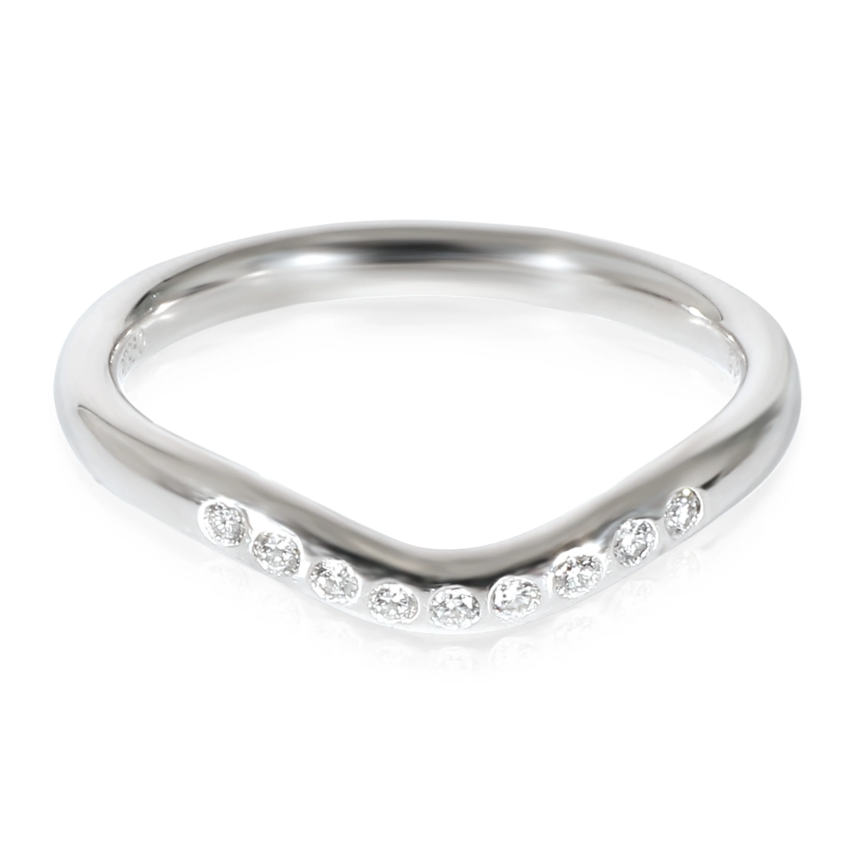 Elsa Peretti Curved Wedding Band in Platinum 0.07 CTW