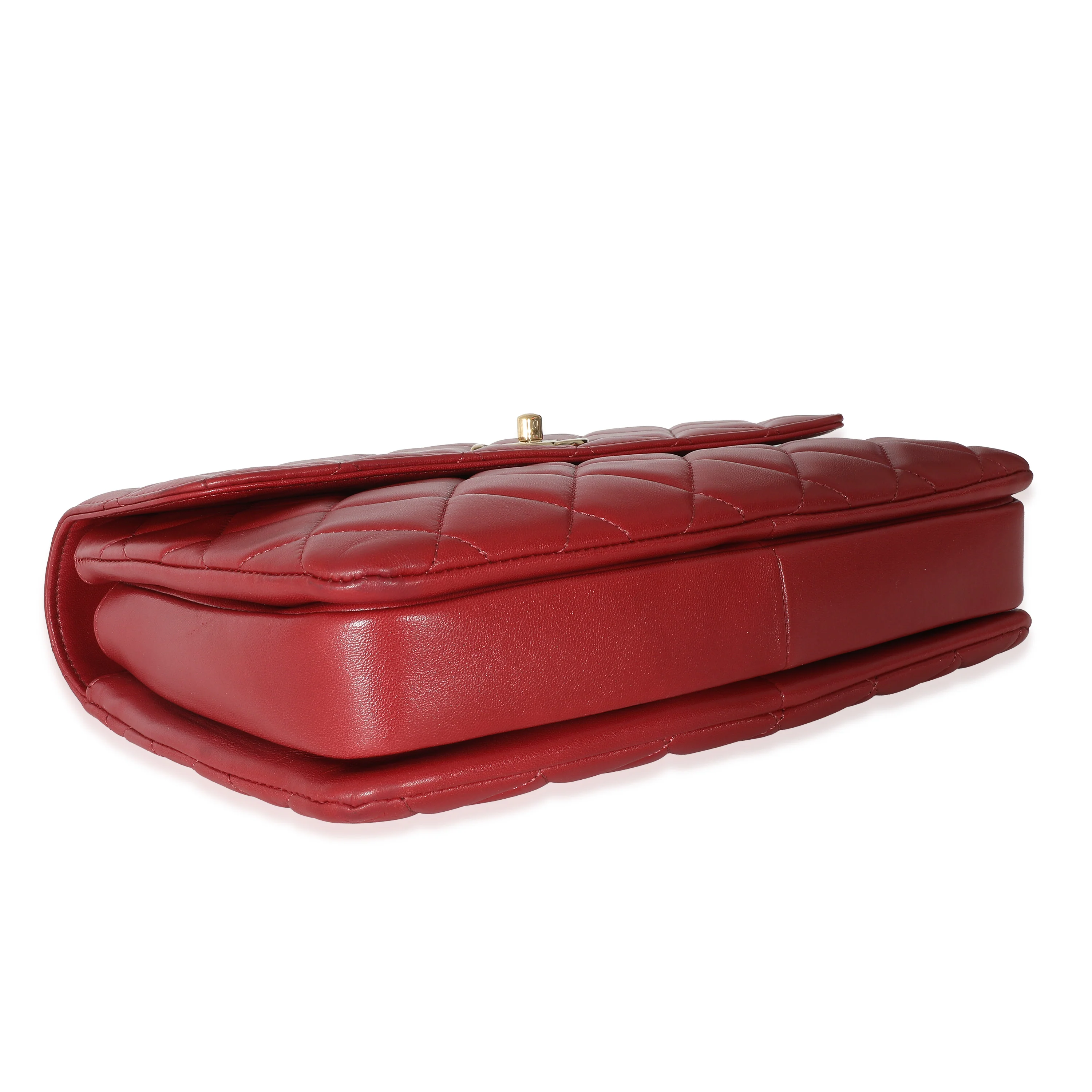Chanel Red Quilted Lambskin Medium Trendy CC Dual Top Handle Flap Bag - Image 4
