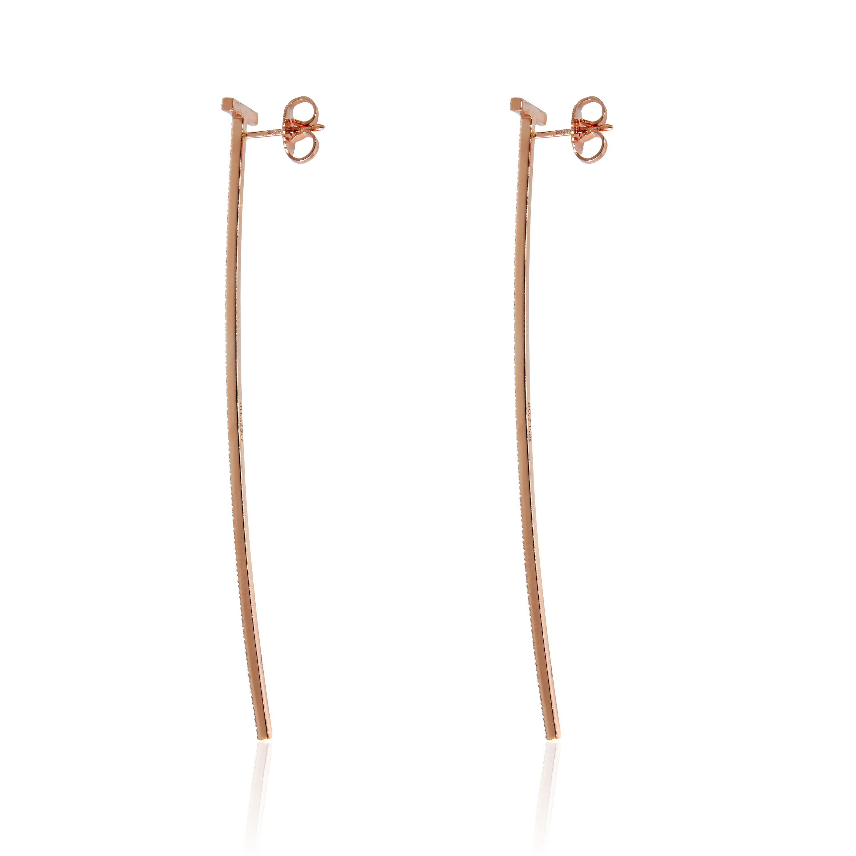 Tiffany T Elongated Wire Bar Earrings in 18K Rose Gold 0.47 CTW - Image 2