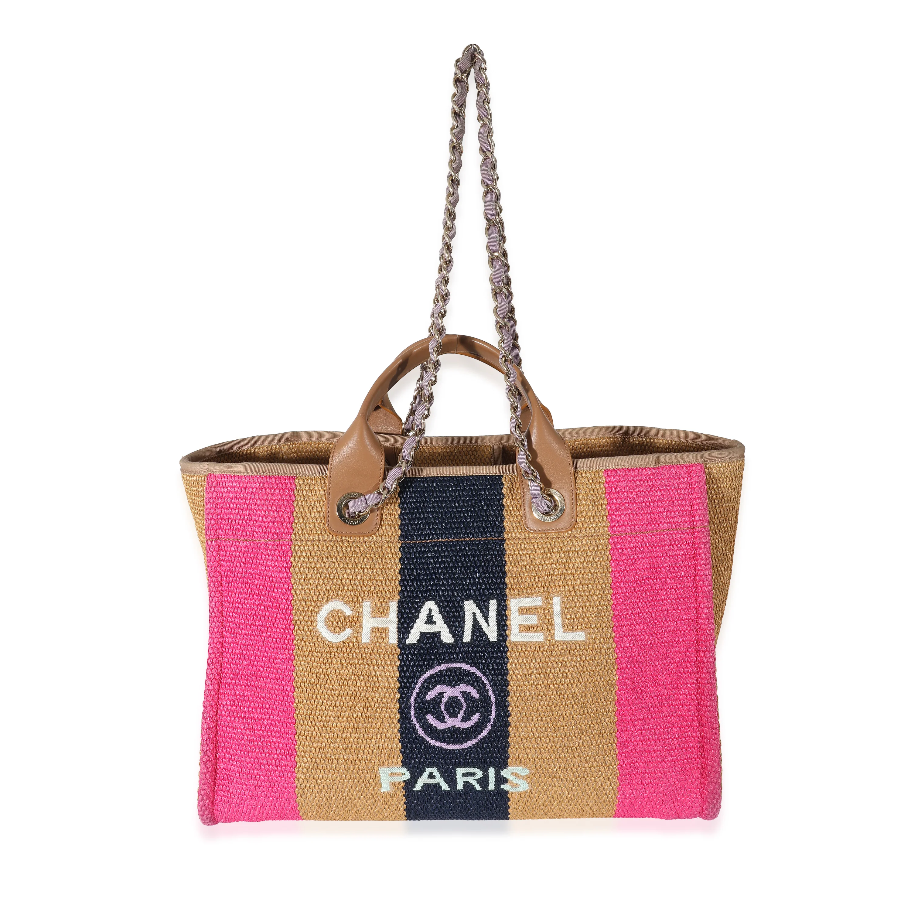 Chanel Multicolor Striped Canvas Large Deauville Tote - Image 5