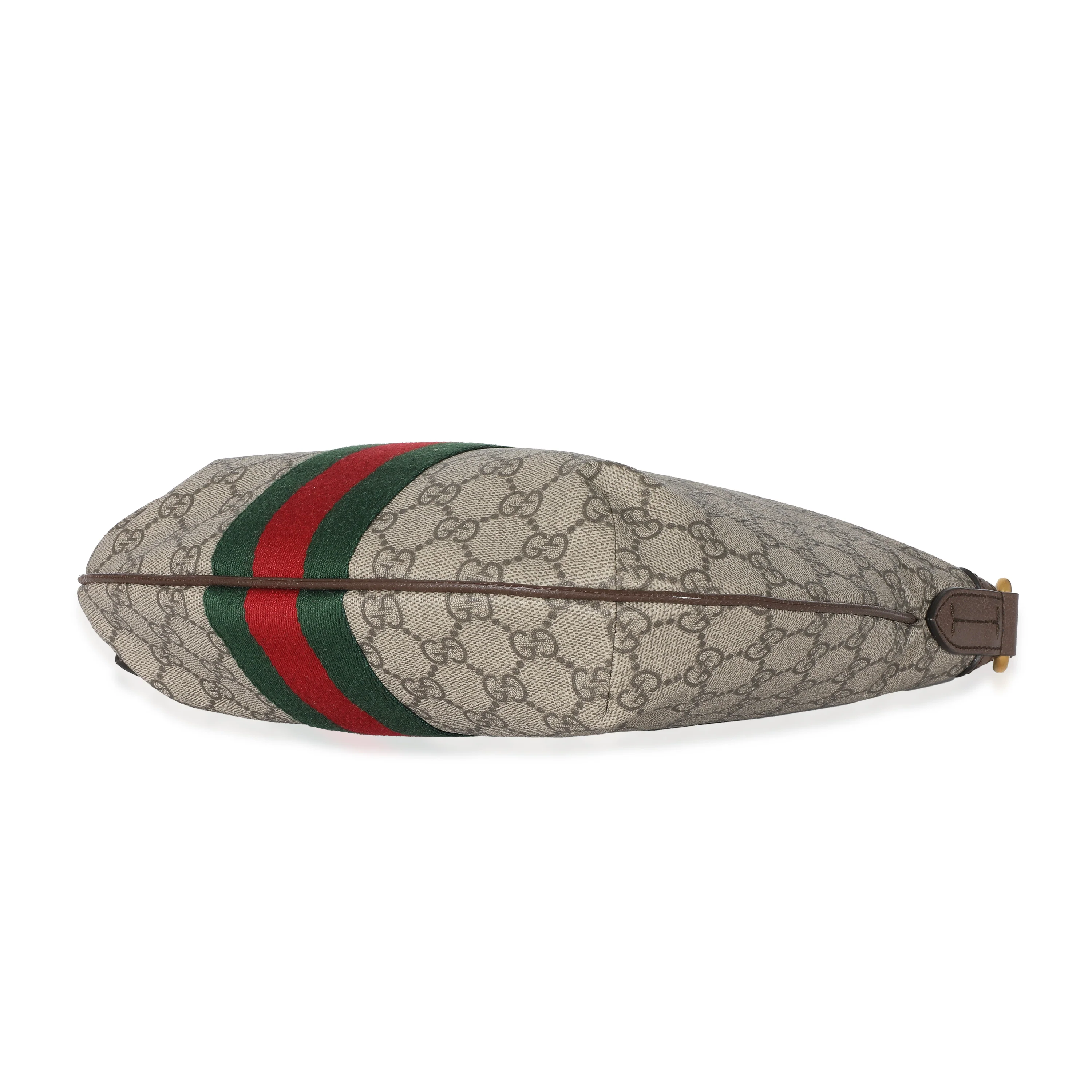 Gucci Beige GG Supreme Web Ophidia Small Half Moon Hobo - Image 7