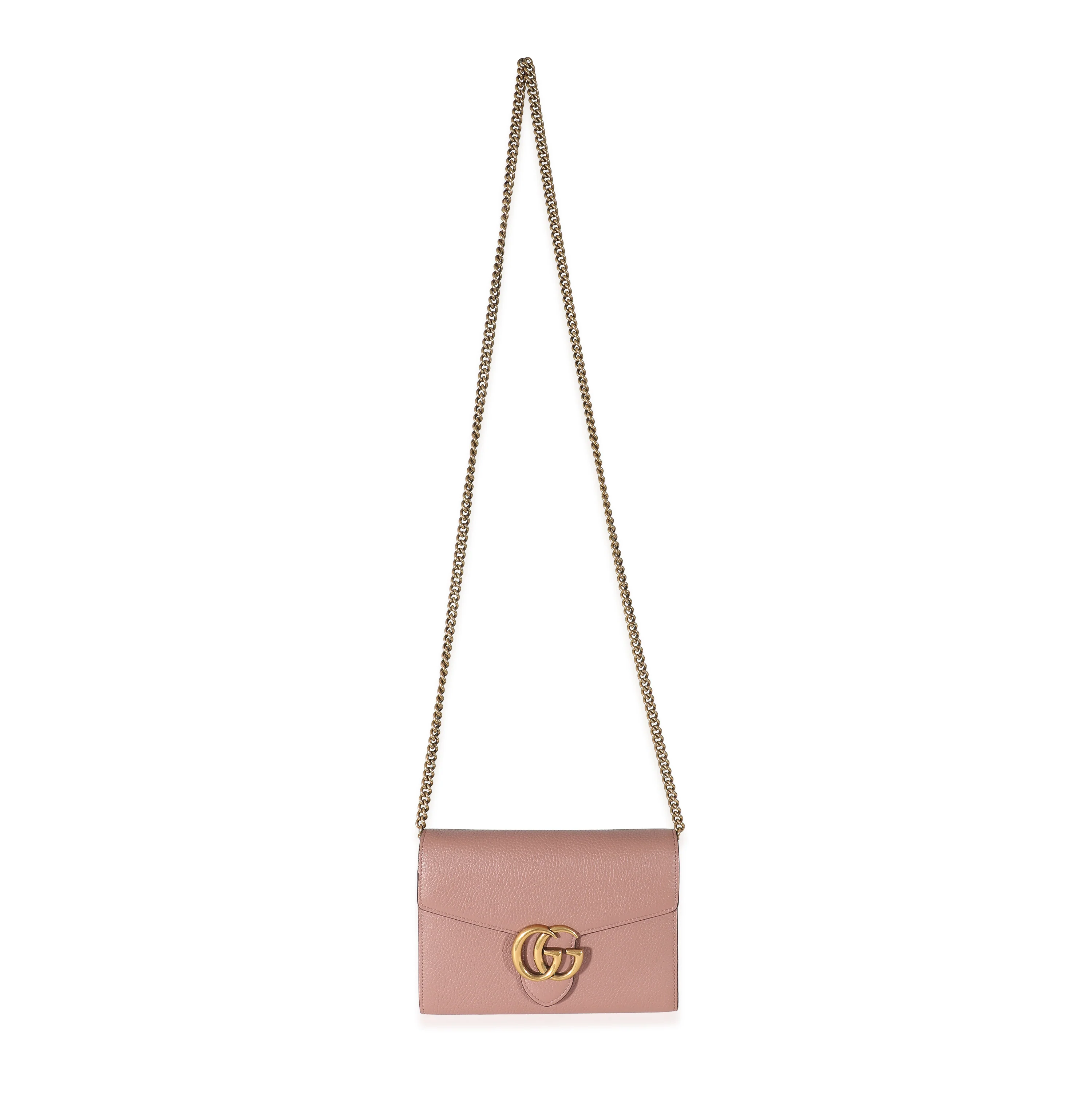 Gucci Cellarius Calfskin Rosy Phard GG Marmont Chain Wallet - Image 7