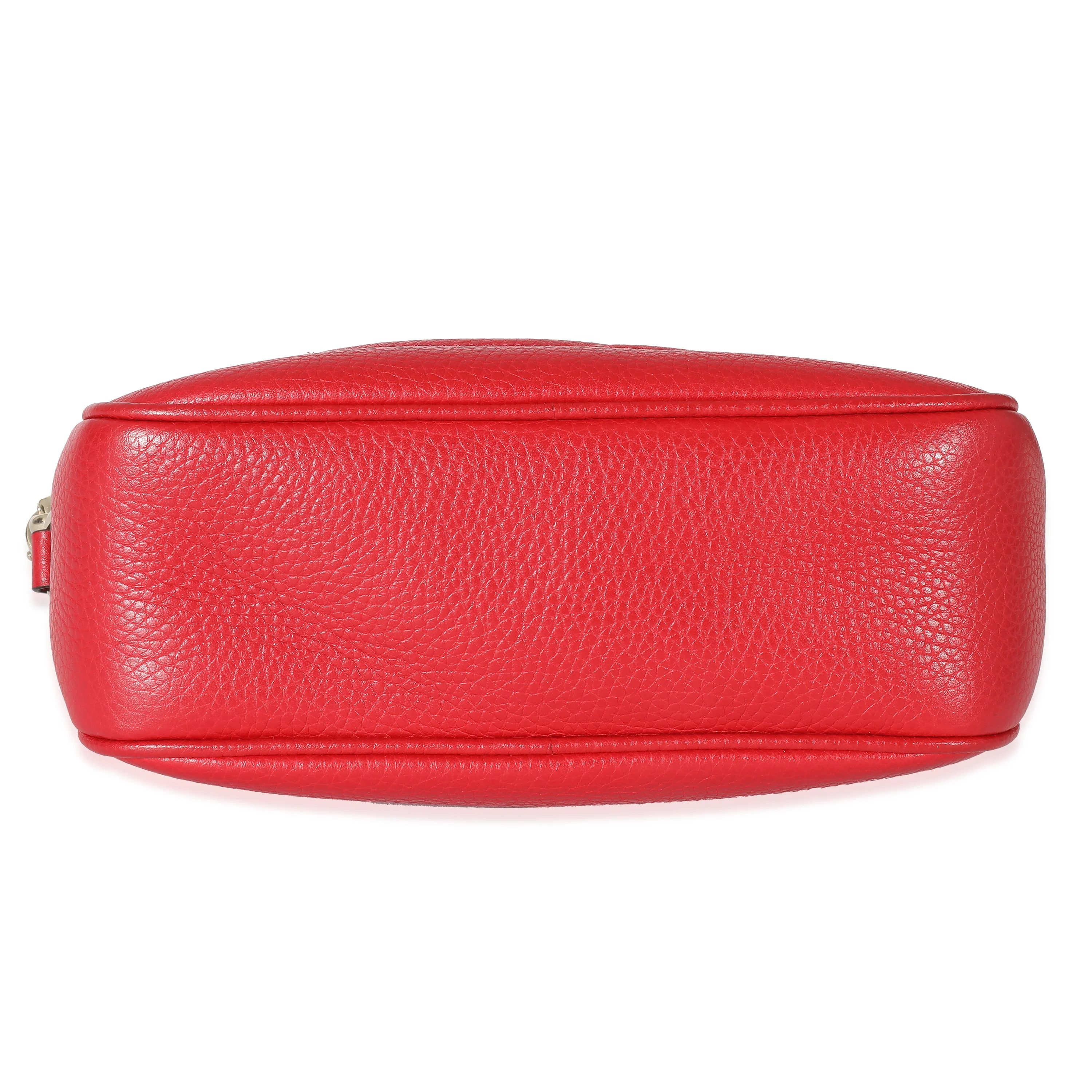 Gucci Tabasco Red Pebbled Calfskin Small Soho Disco Bag - Image 3