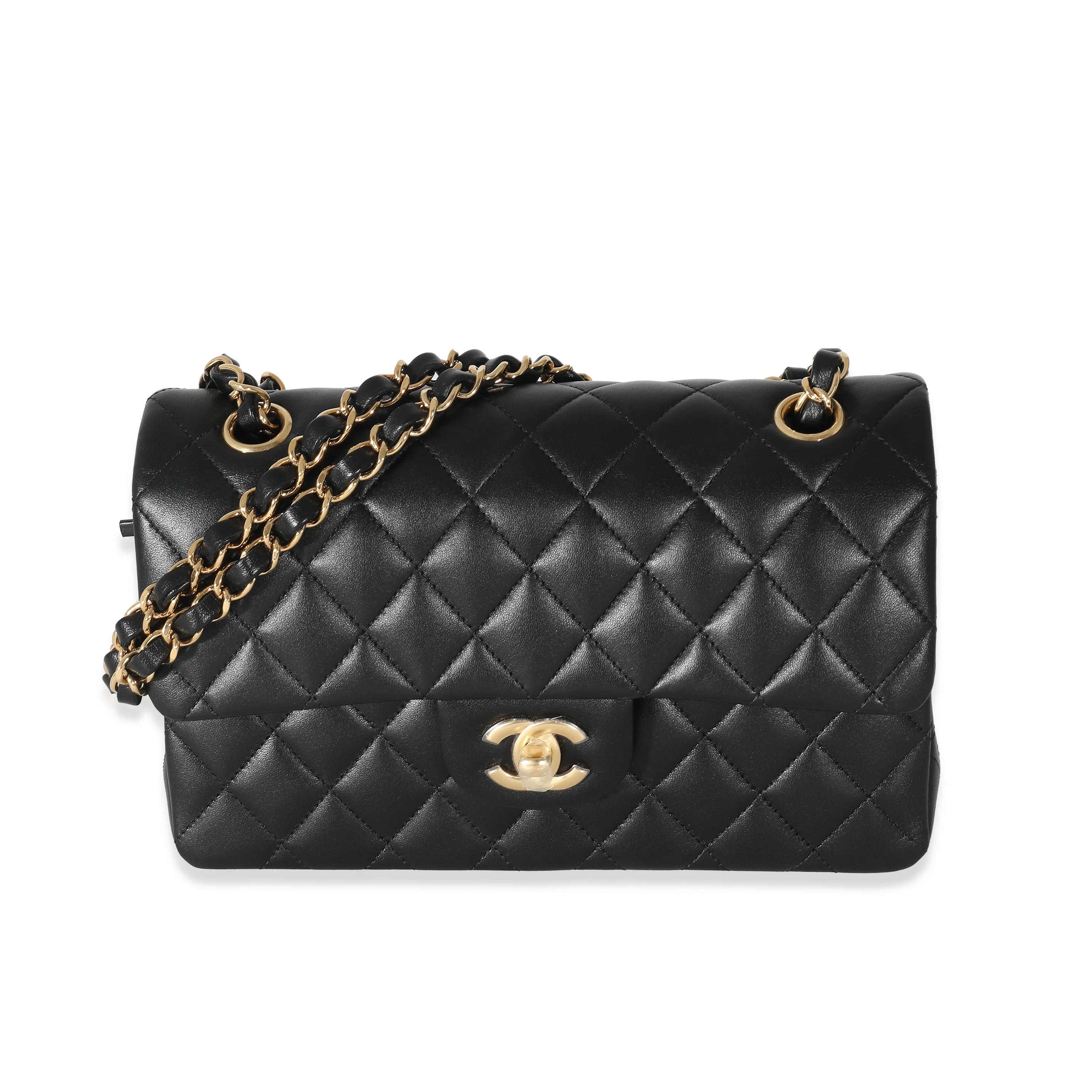 Chanel Black Quilted Lambskin Small Classic Double Flap Bag