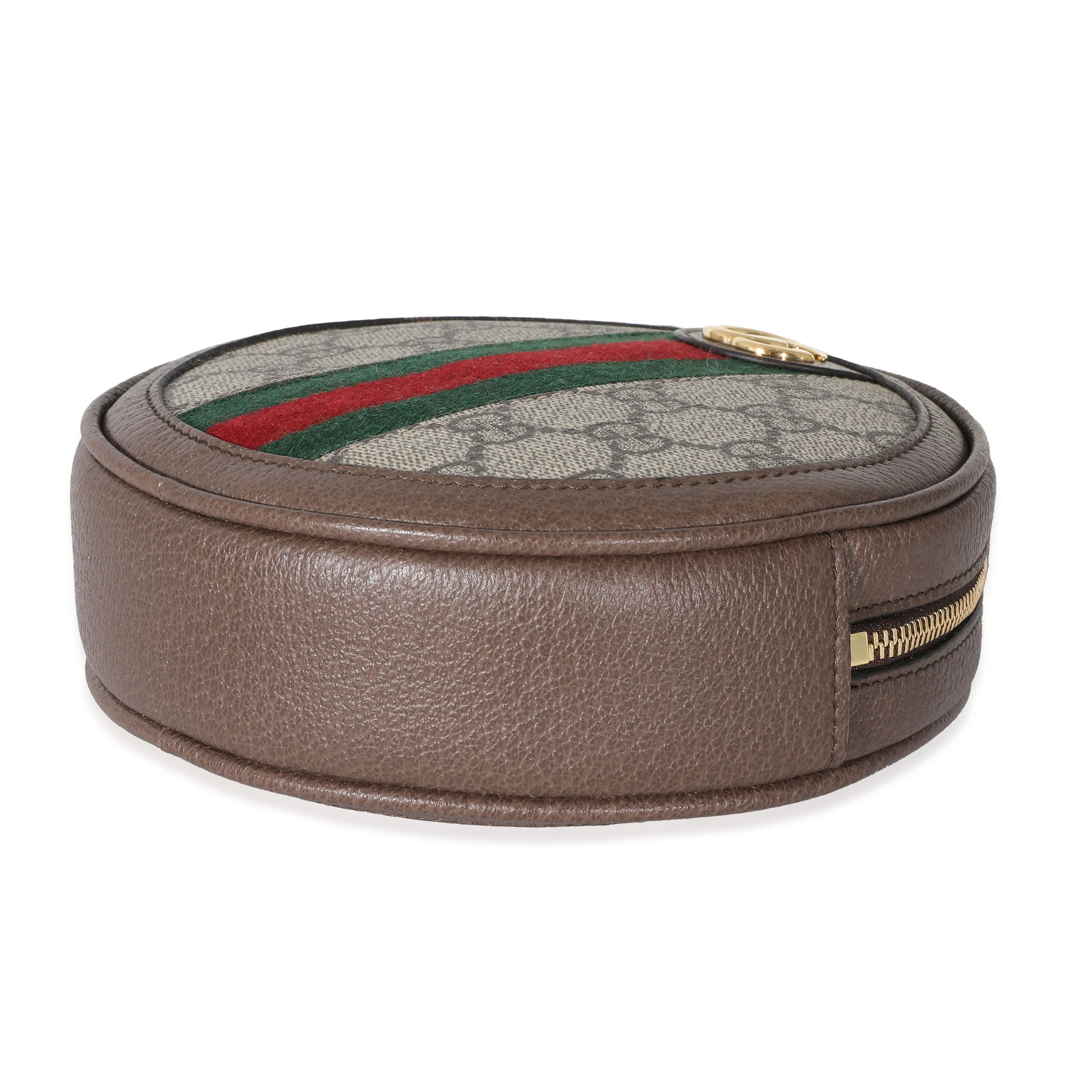 Gucci Beige GG Supreme Ophidia Circle Wristlet - Image 5