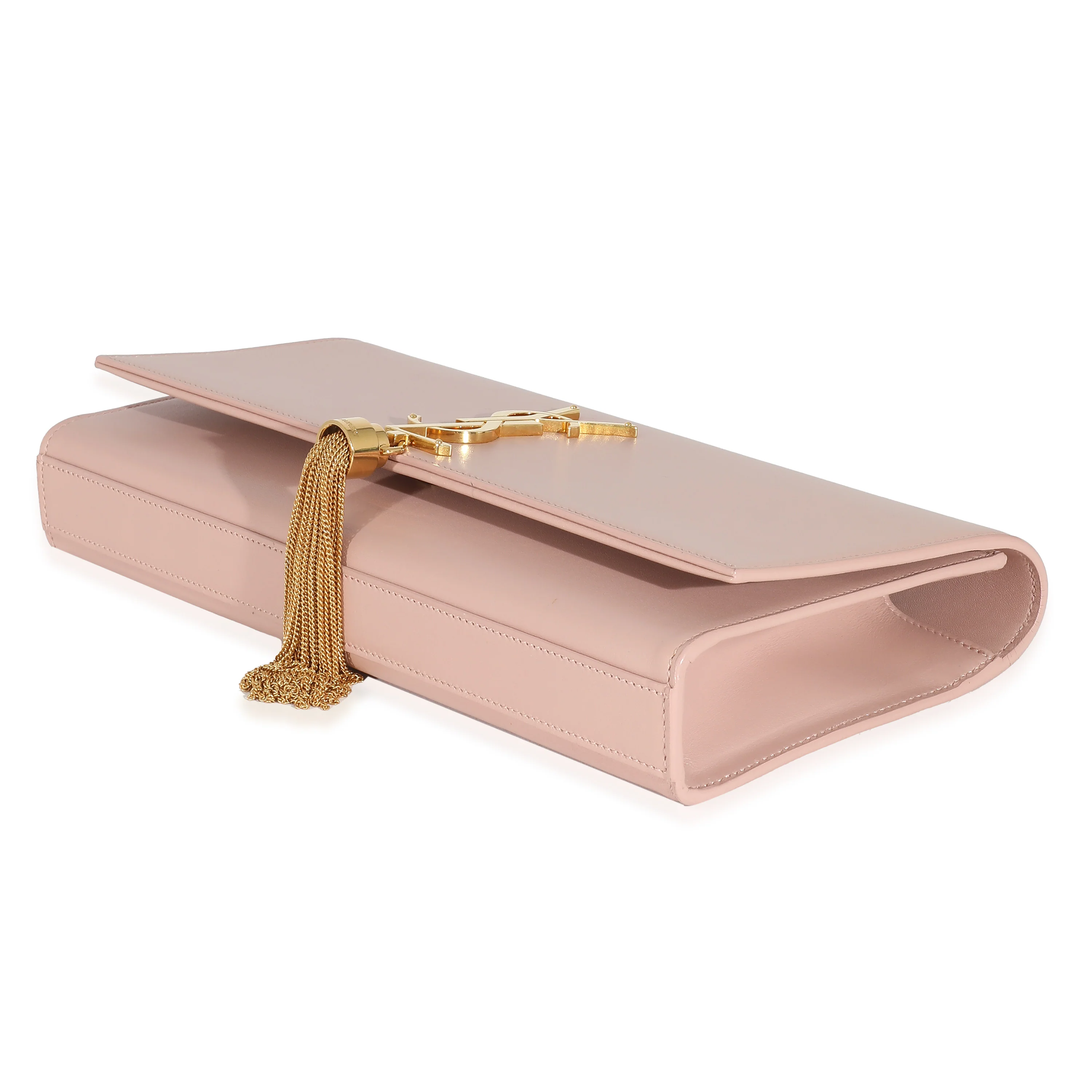 Saint Laurent Pink Smooth Calfskin Cassandre Tassel Clutch - Image 5