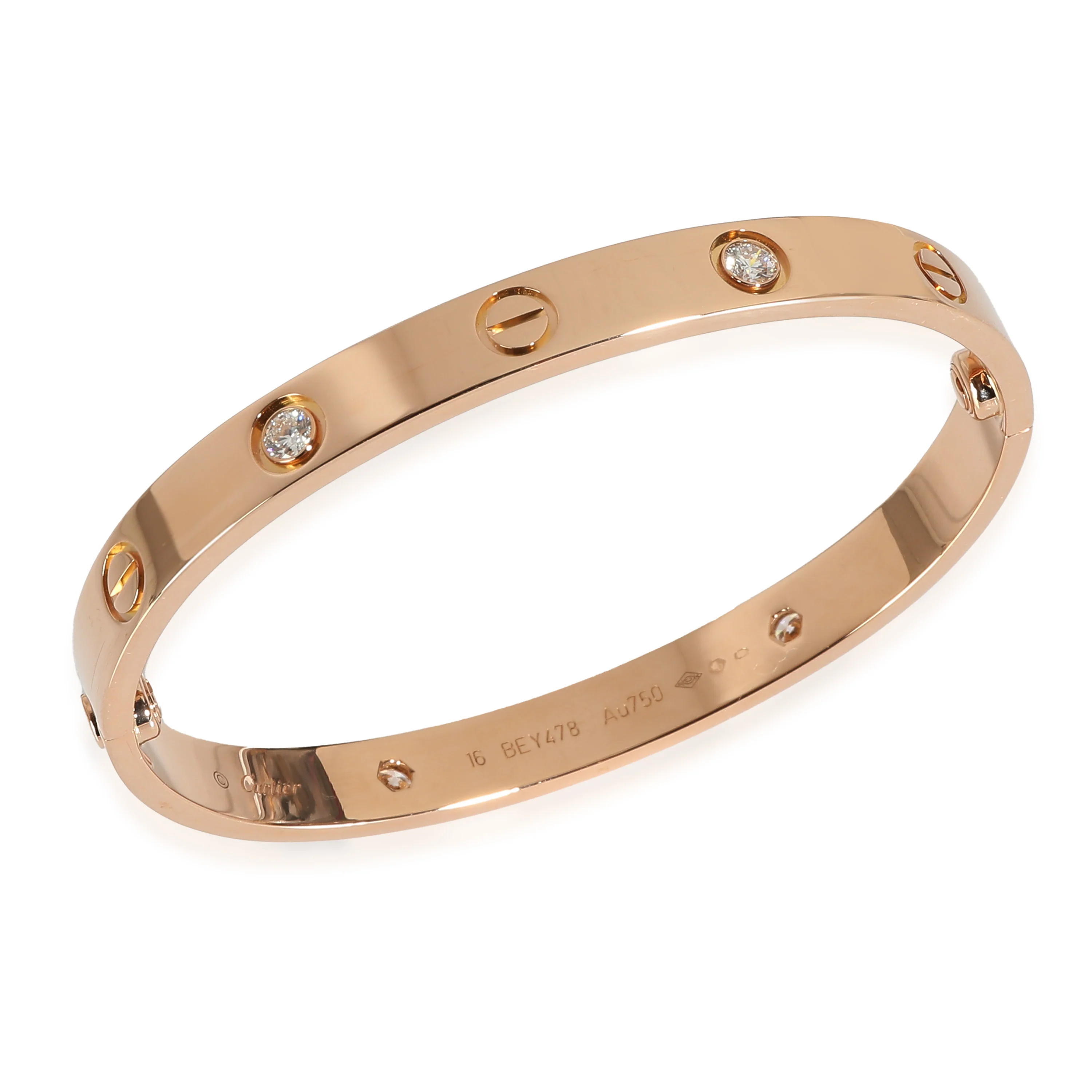 Love Bracelet, 4 Diamonds (Rose Gold) - Image 6