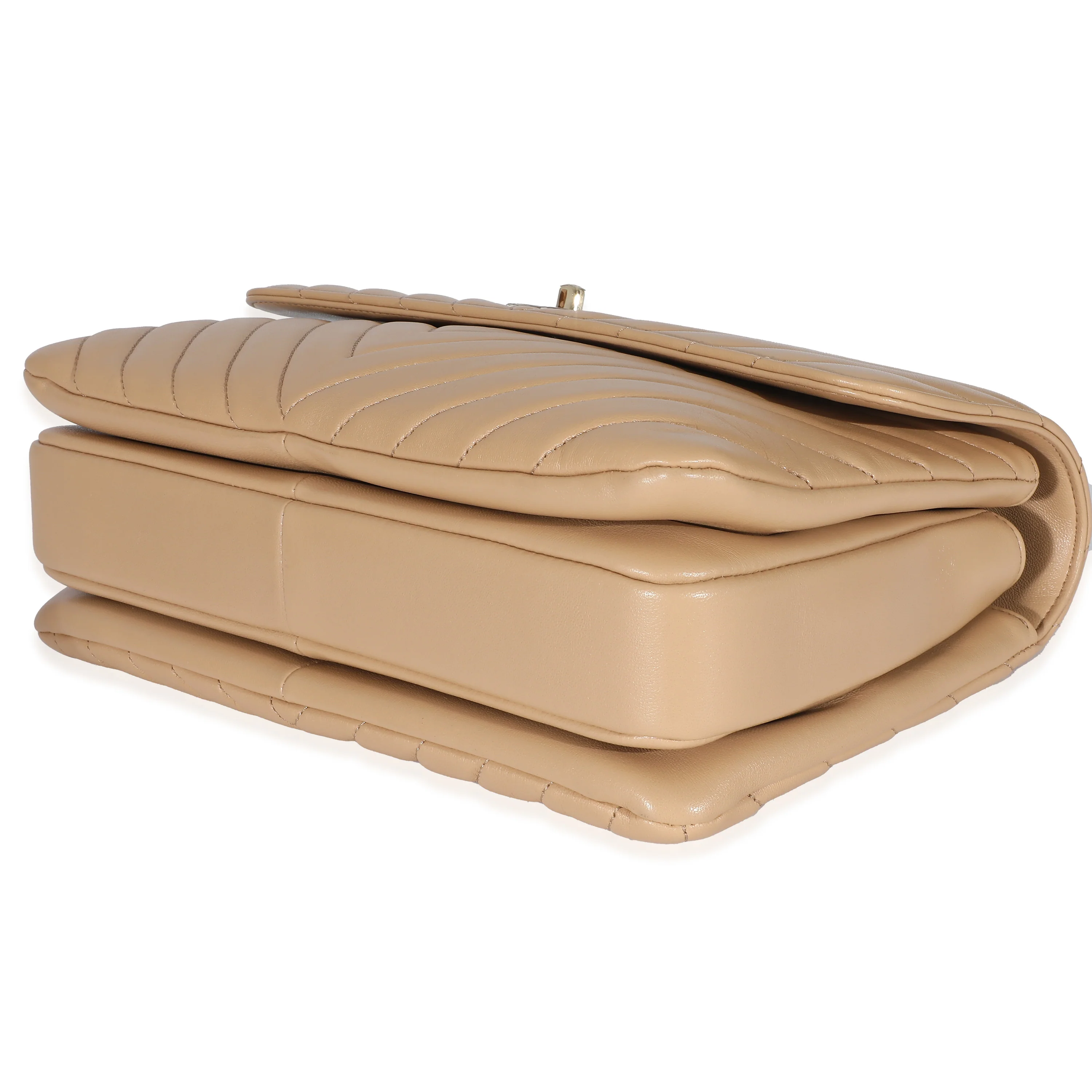 Chanel Beige Chevron Lambskin Medium Trendy Bag - Image 5