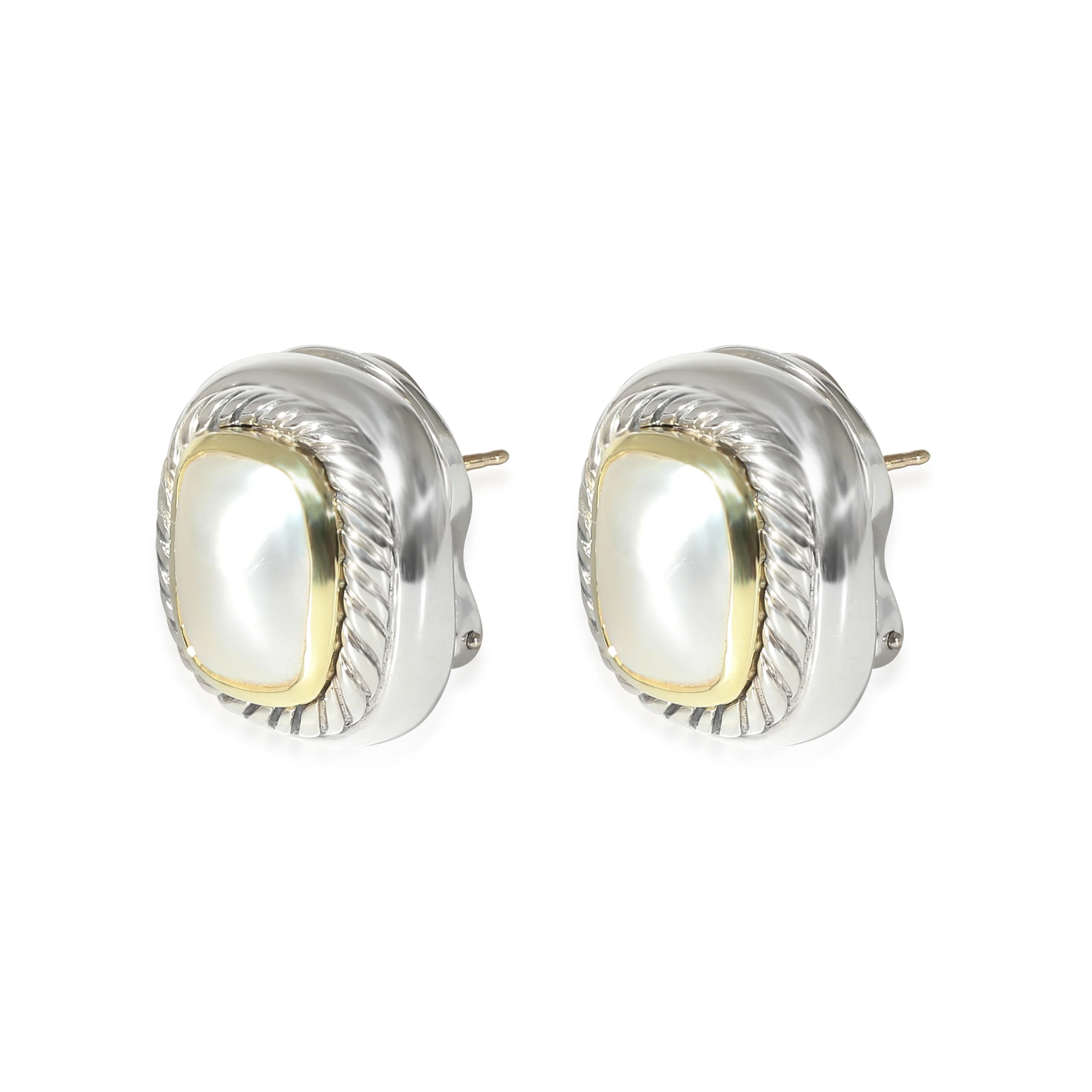 David Yurman Albion Mabe Pearl Earrings in 14k Yellow Gold/Sterling Silver - Image 2