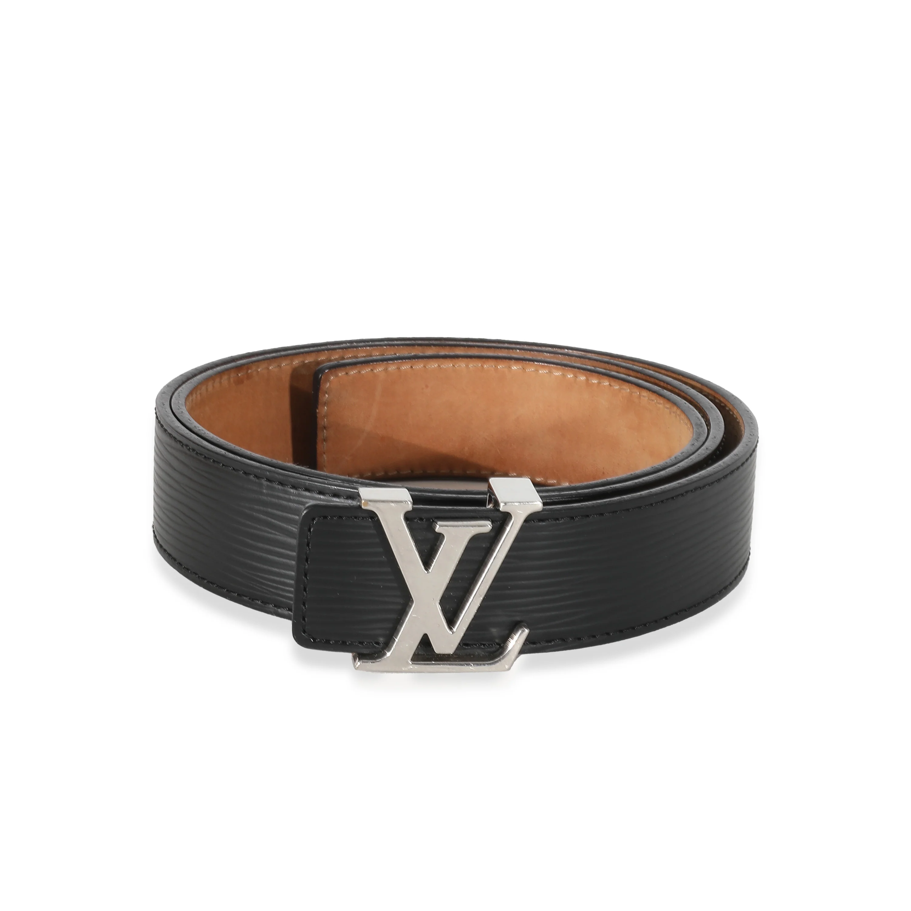Louis Vuitton Black Epi Initiales Belt 85