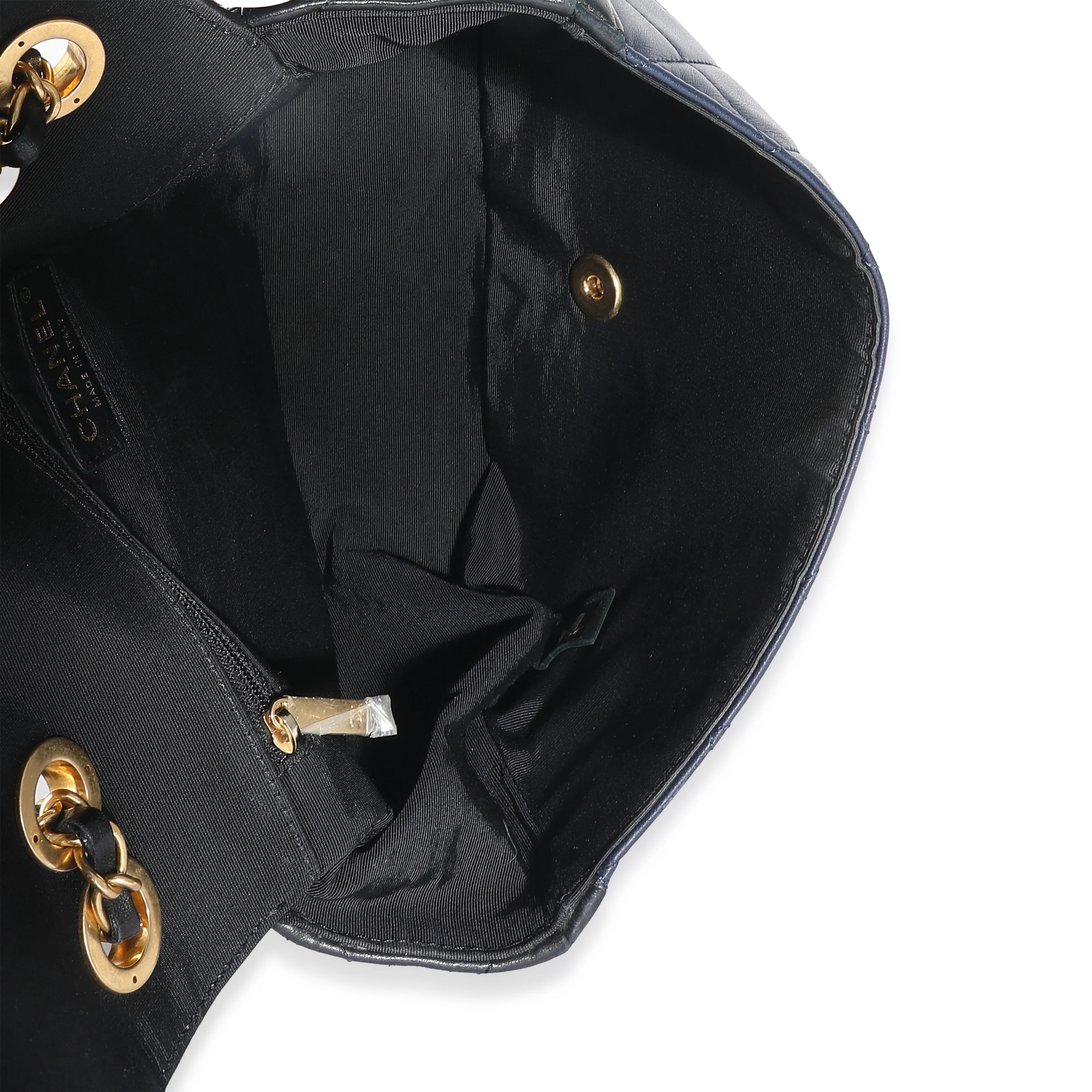 Navy Black Quilted Lambskin Medium Elegant CC Flap Bag - Image 9