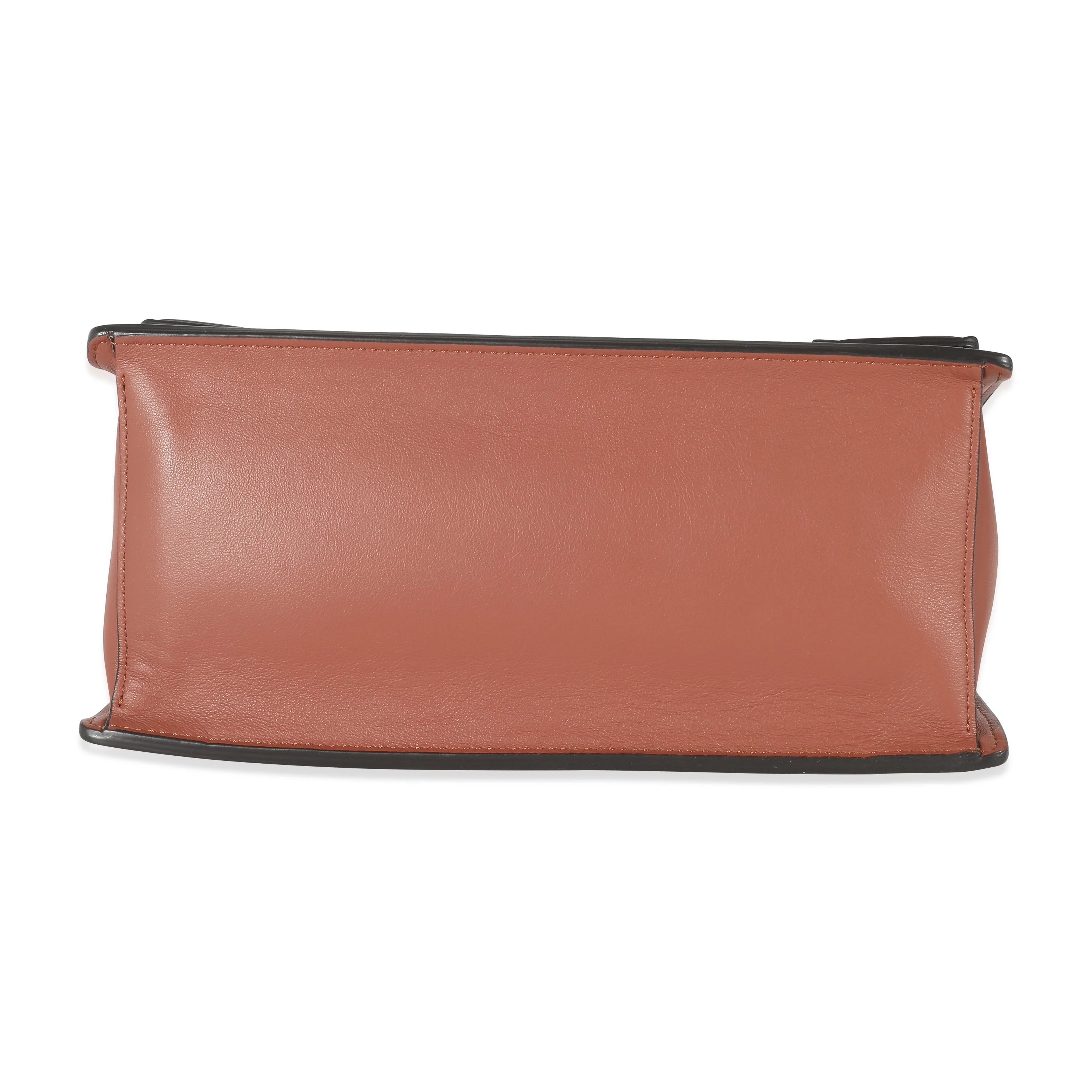 Fendi Brown Leather Beige Canvas Medium Kan U Bag - Image 4