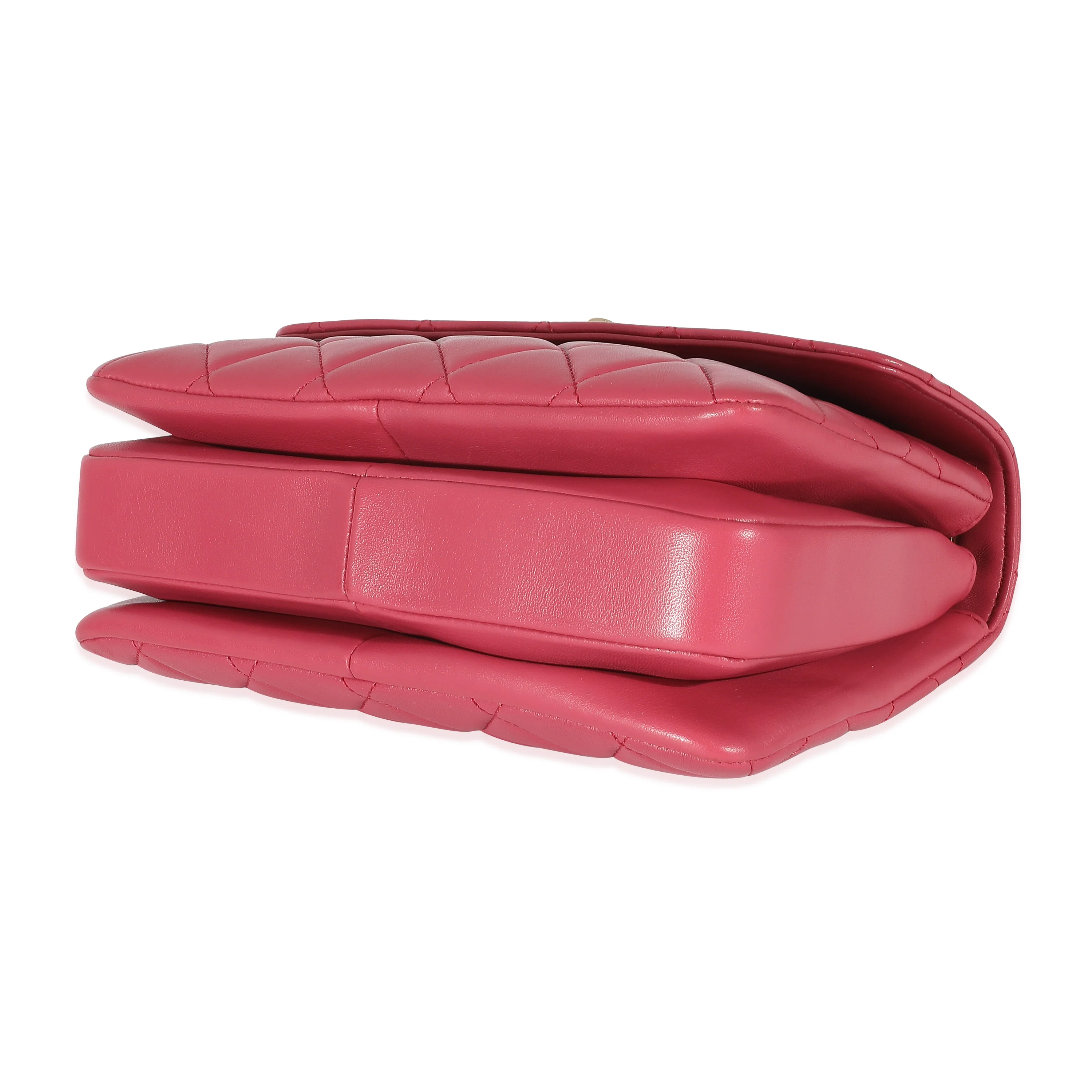 Chanel Dark Pink Quilted Lambskin Small Trendy Dual Top Handle - Image 7