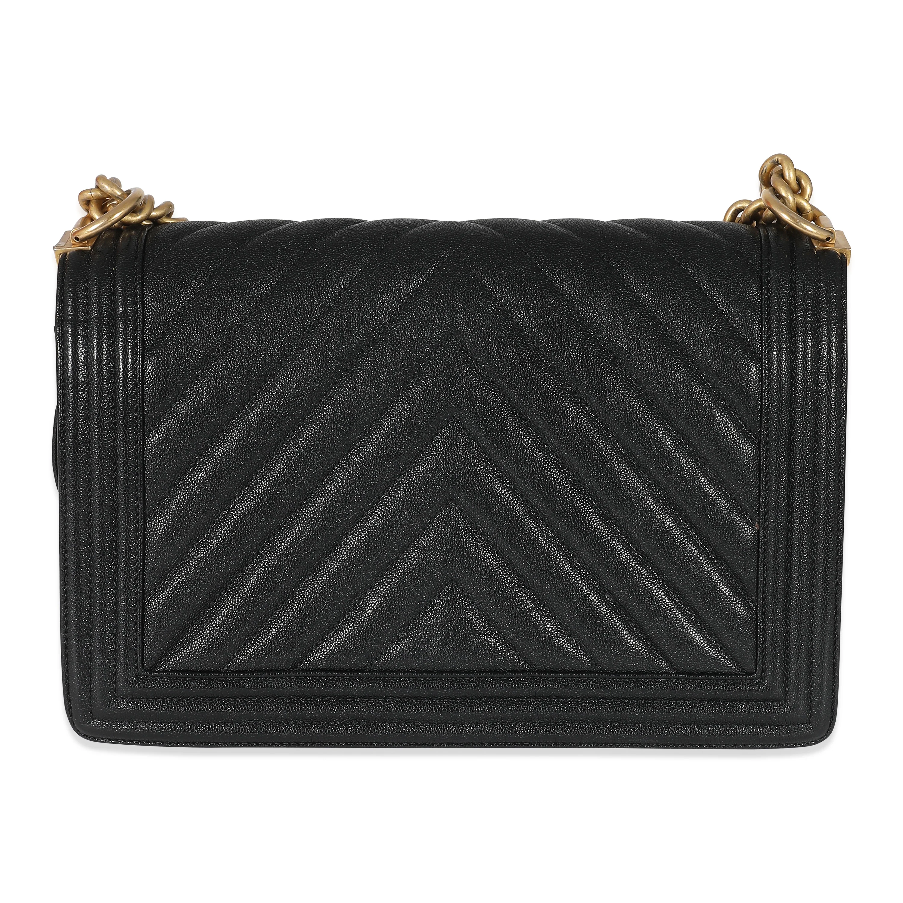 Chanel Black Caviar Medium Boy Bag - Image 3