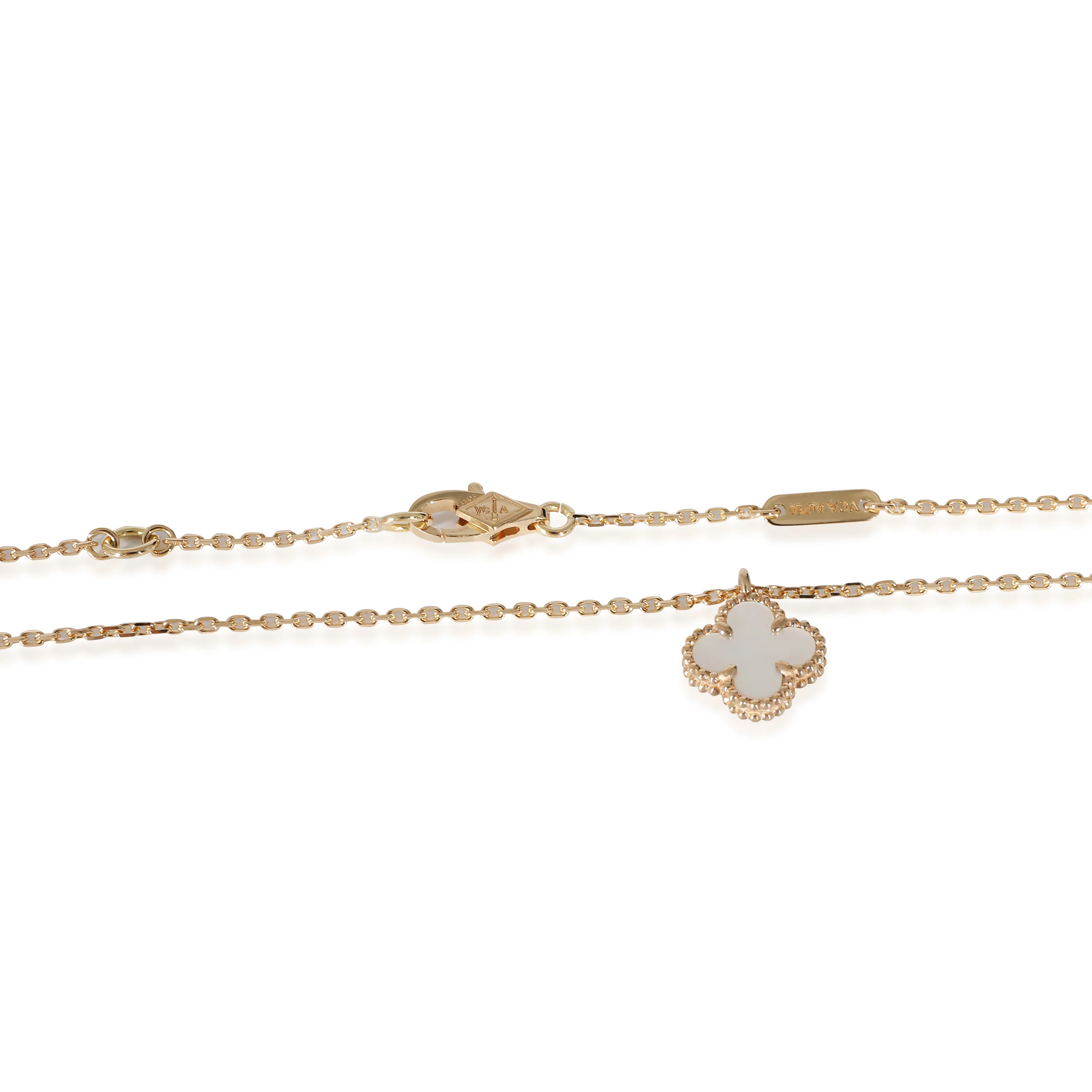 Van Cleef & Arpels Sweet Alhambra Mother-of-pearl Pendant in 18K Yellow Gold - Image 3