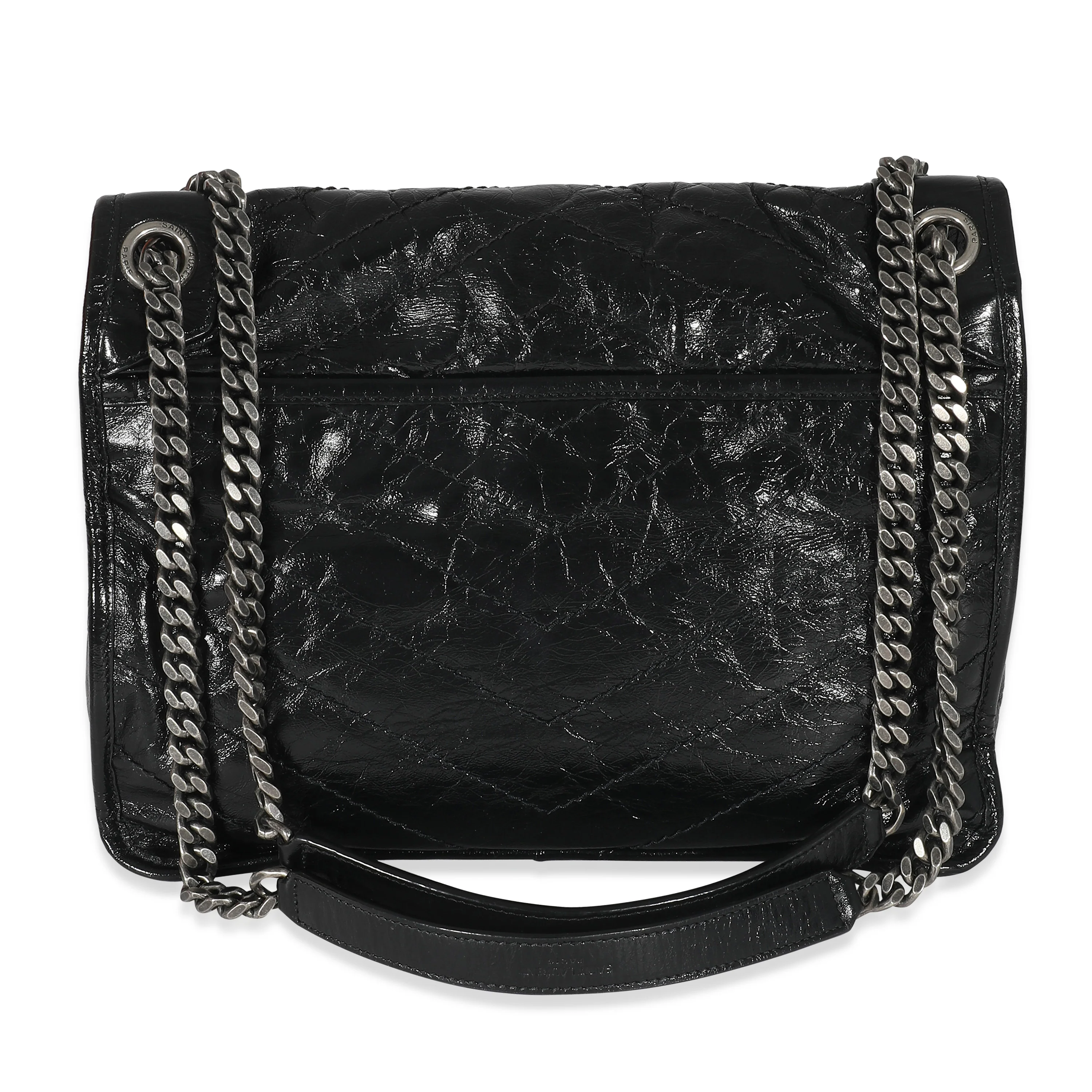 Saint Laurent Black Crinkled Calfskin Matelasse Medium Niki - Image 3