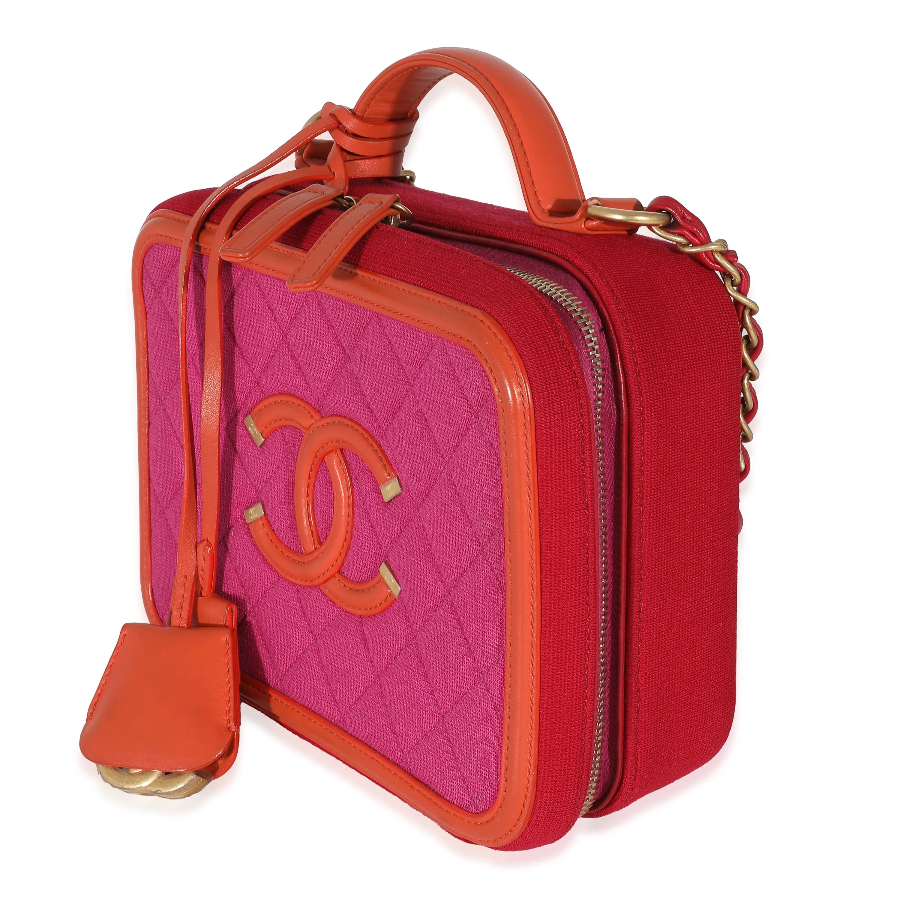 Chanel Multicolor Jersey Medium Filigree Vanity Case - Image 2