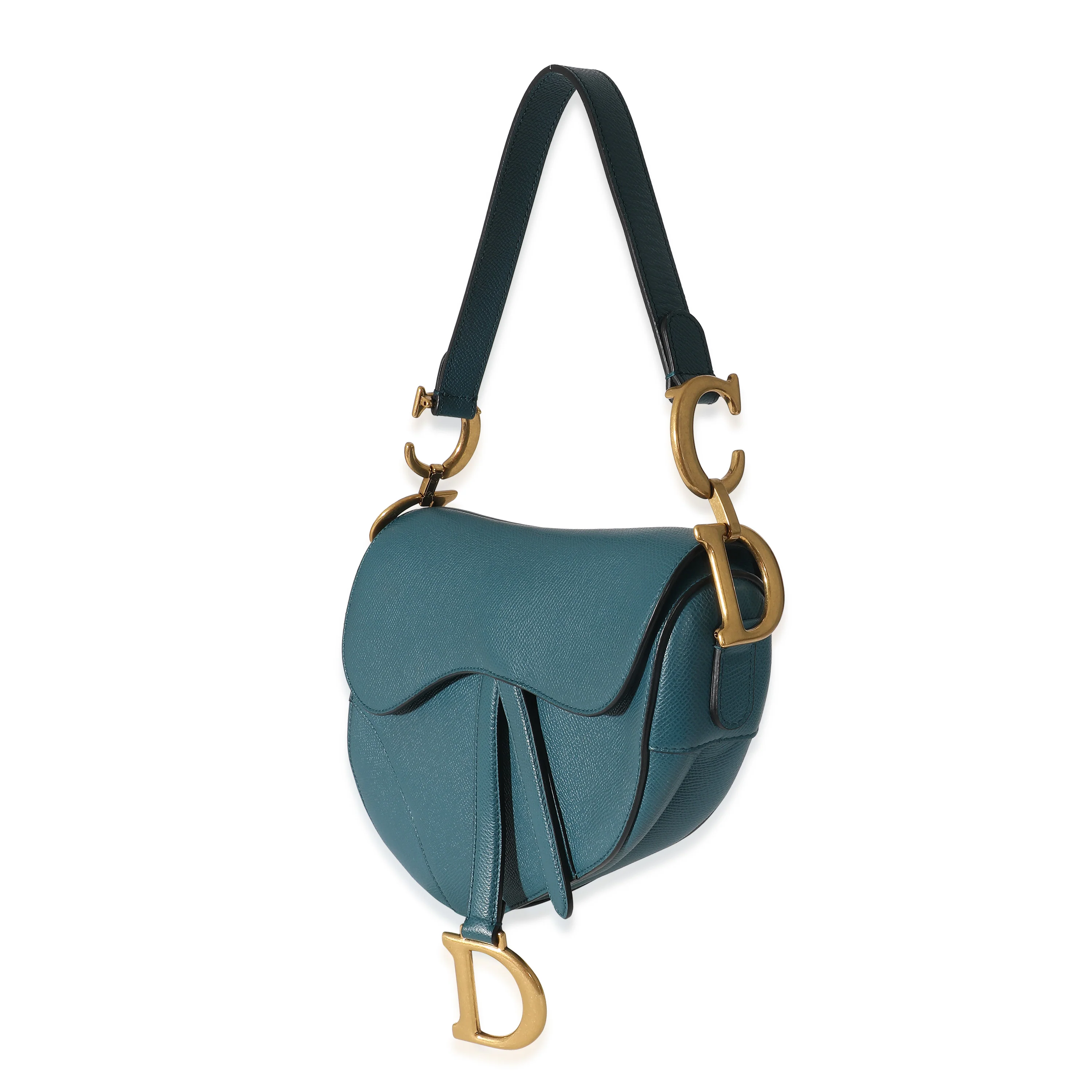 Christian Dior Steel Blue Grained Calfskin Saddle Bag - Image 2