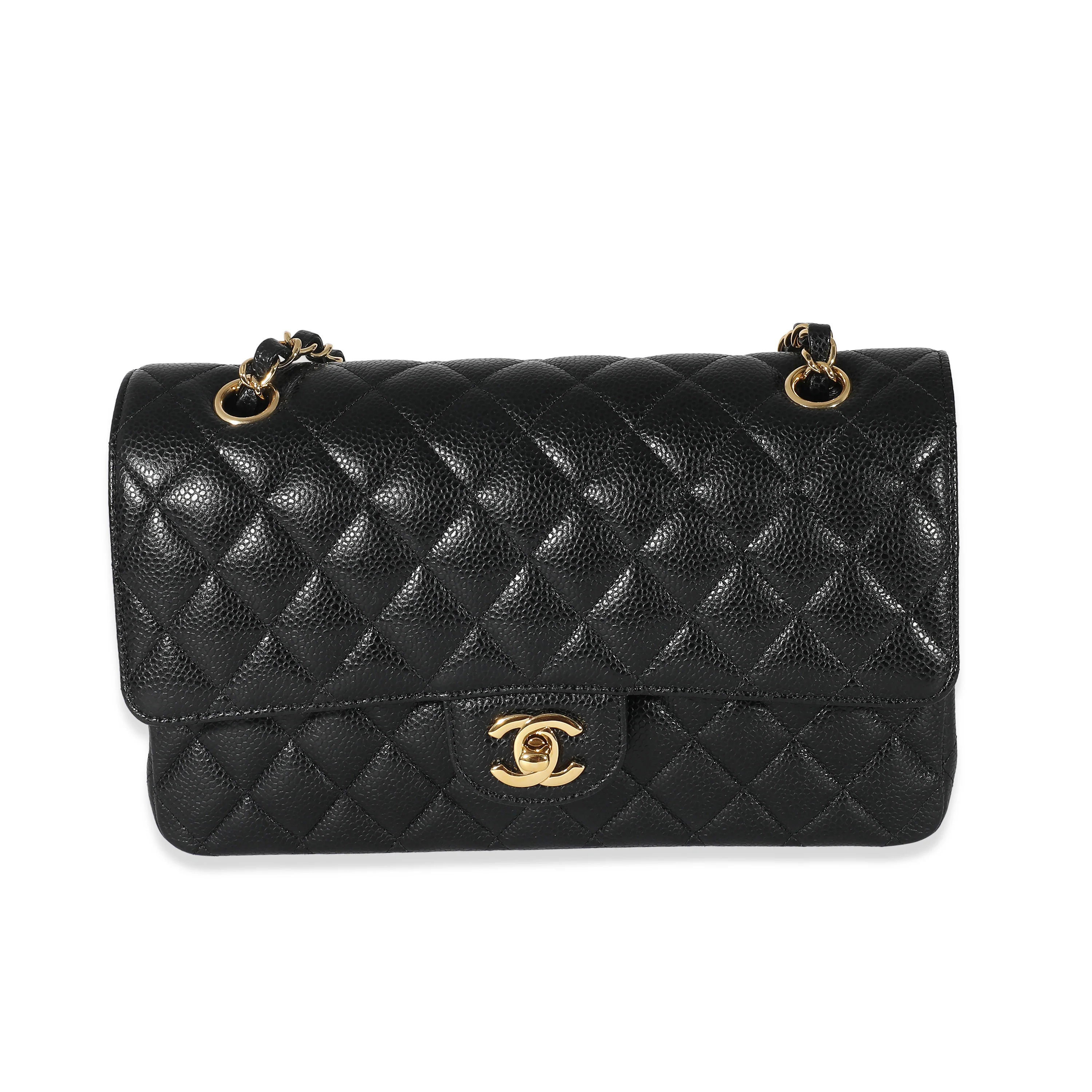 Chanel Black Quilted Caviar Medium Classic Double Flap Bag