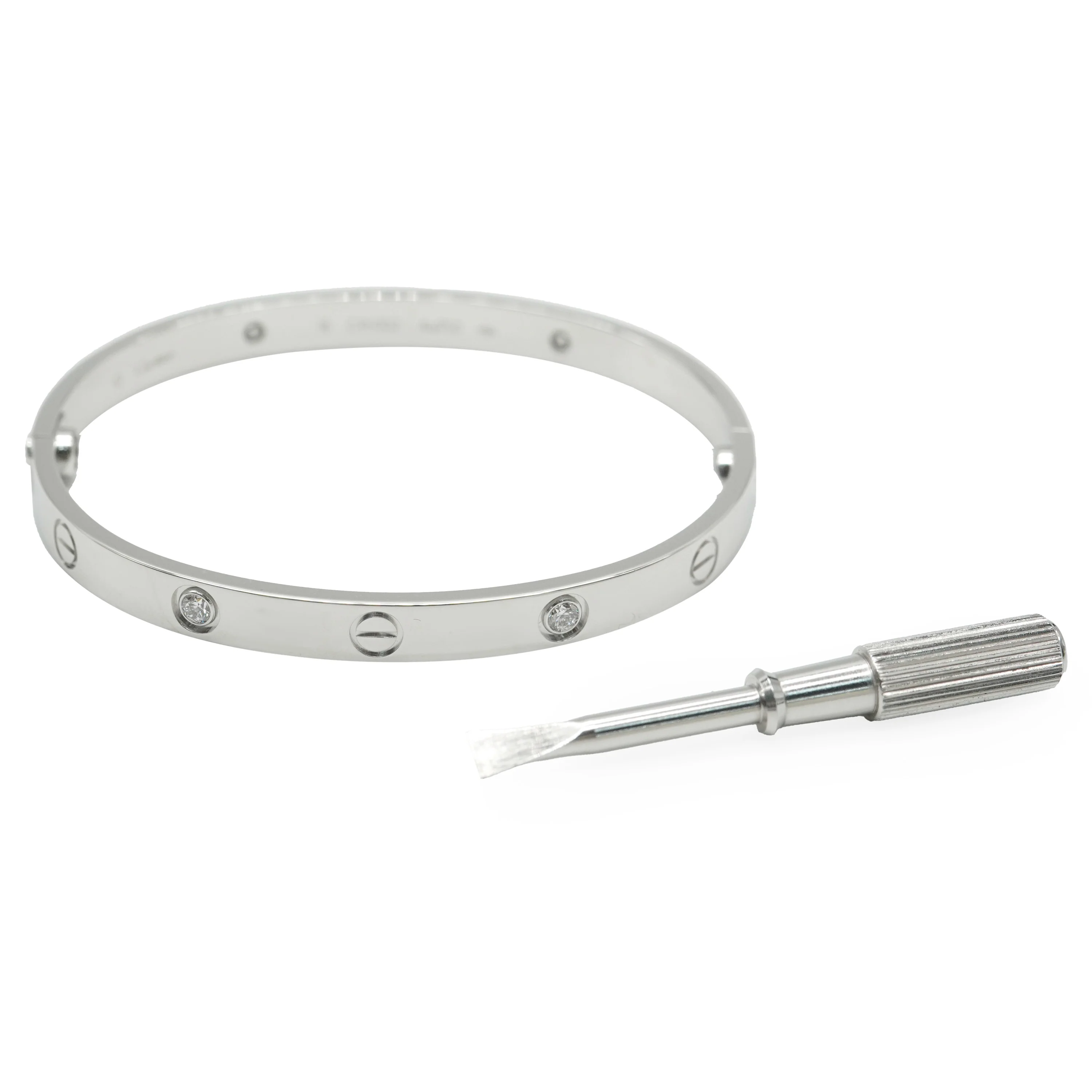 Love Bracelet, 4 Diamonds (White Gold) - Image 6