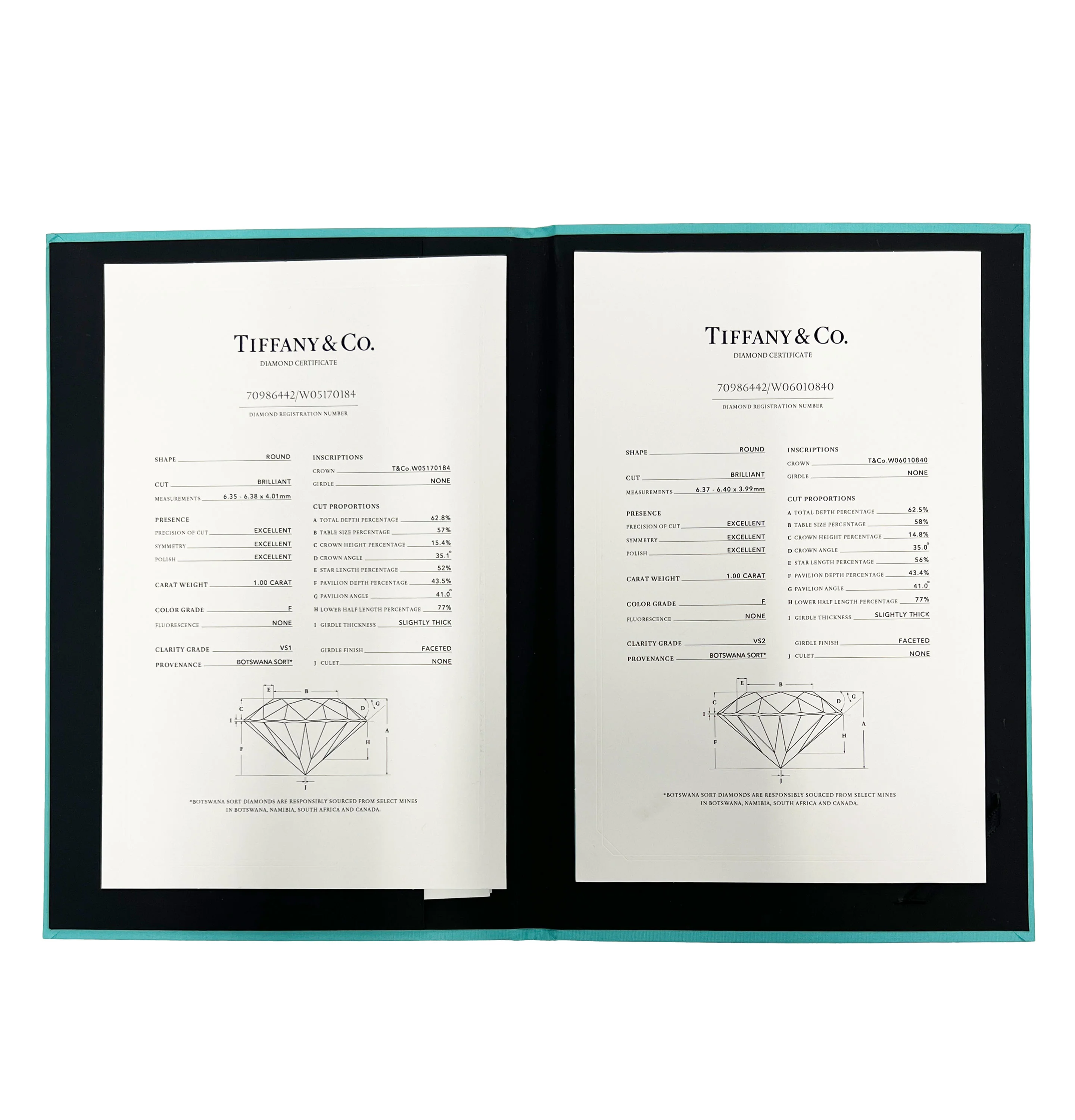 Tiffany & Co. Diamond Stud Earrings in Platinum F VS2 2.00 CTW - Image 4