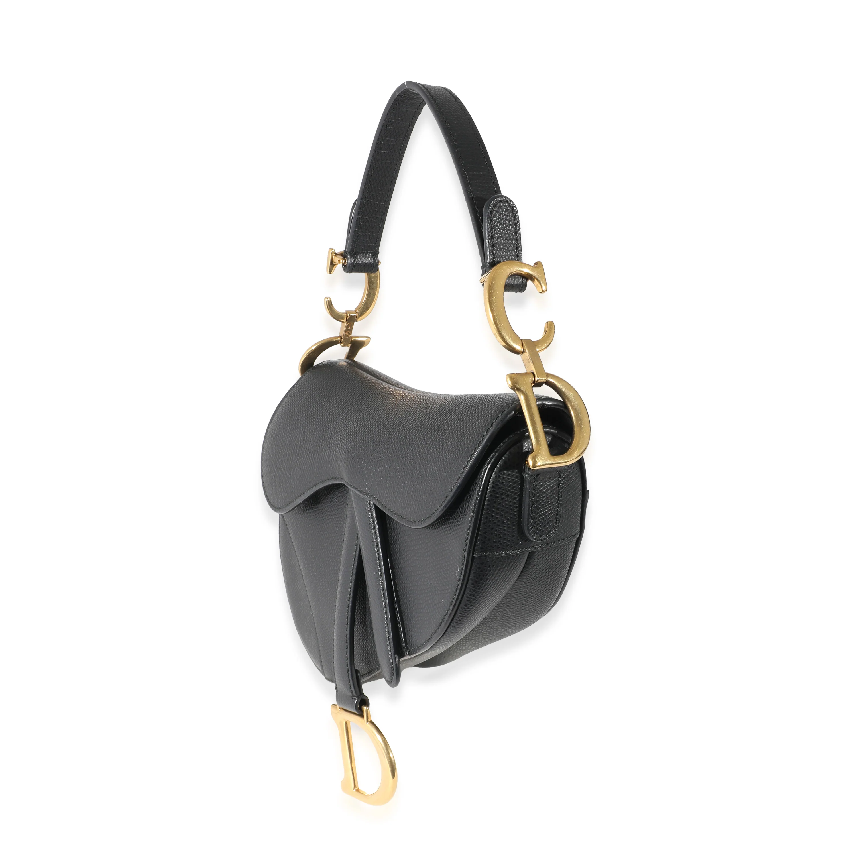 Christian Dior Black Grained Calfskin Mini Saddle Bag - Image 2