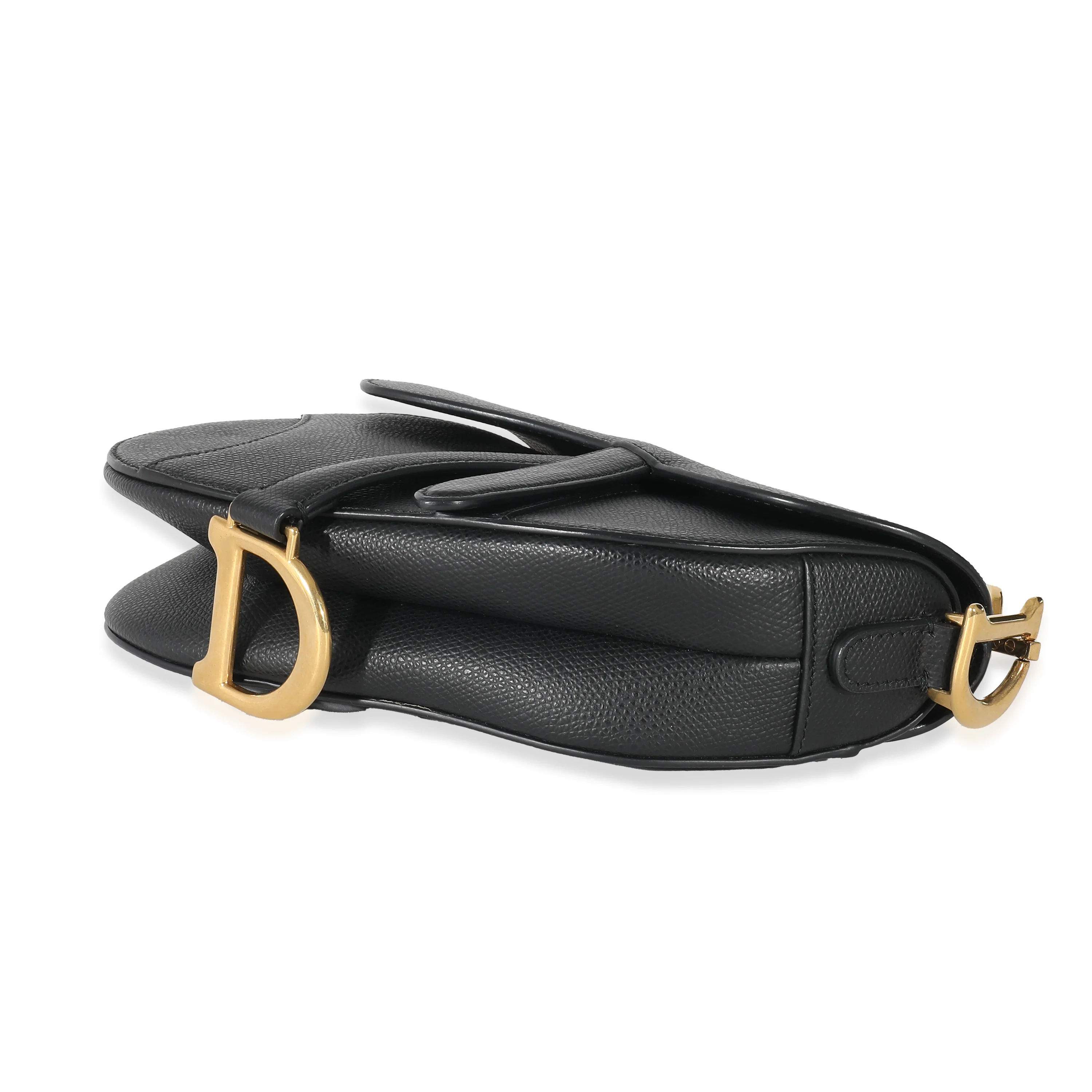 Christian Dior Black Grained Calfskin Mini Saddle Bag - Image 5