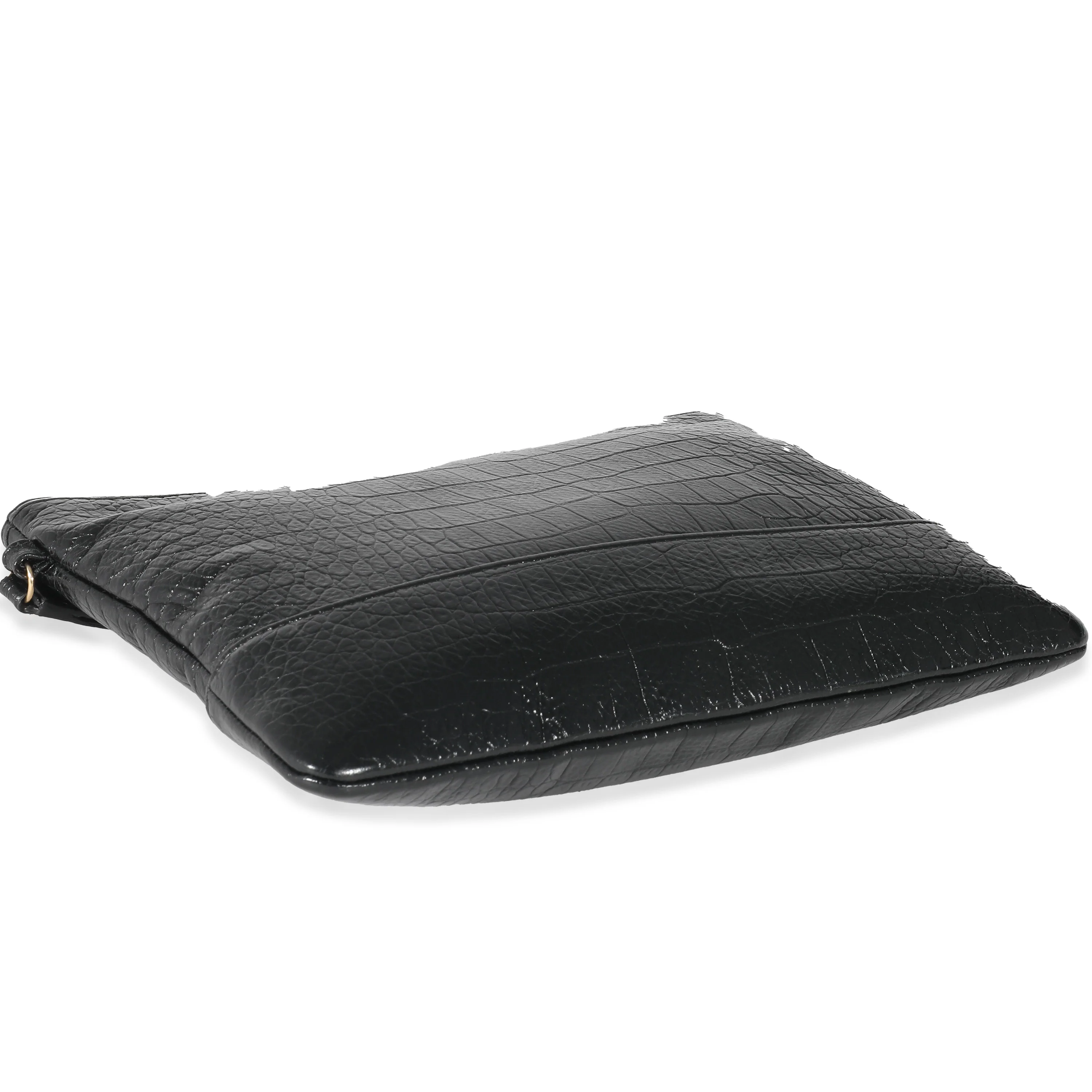 Chanel Black Embossed Croc Gabrielle Wristlet Clutch - Image 4