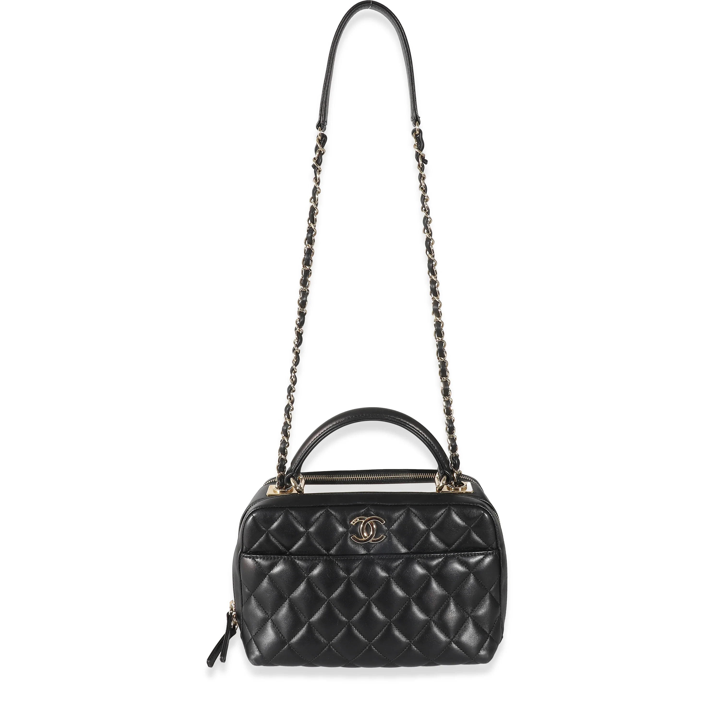 Chanel Black Quilted Lambskin Medium Trendy CC Bowling Bag - Image 8