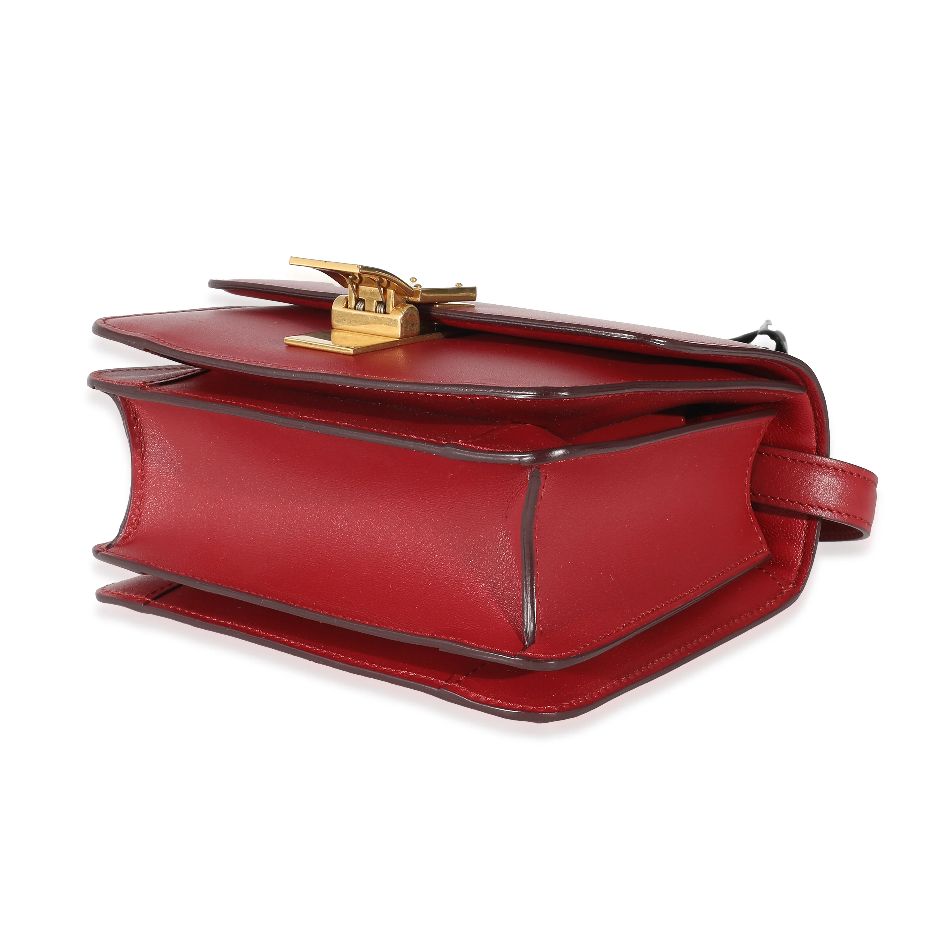 Red Smooth Calfskin Small Classic Box Bag - Image 6