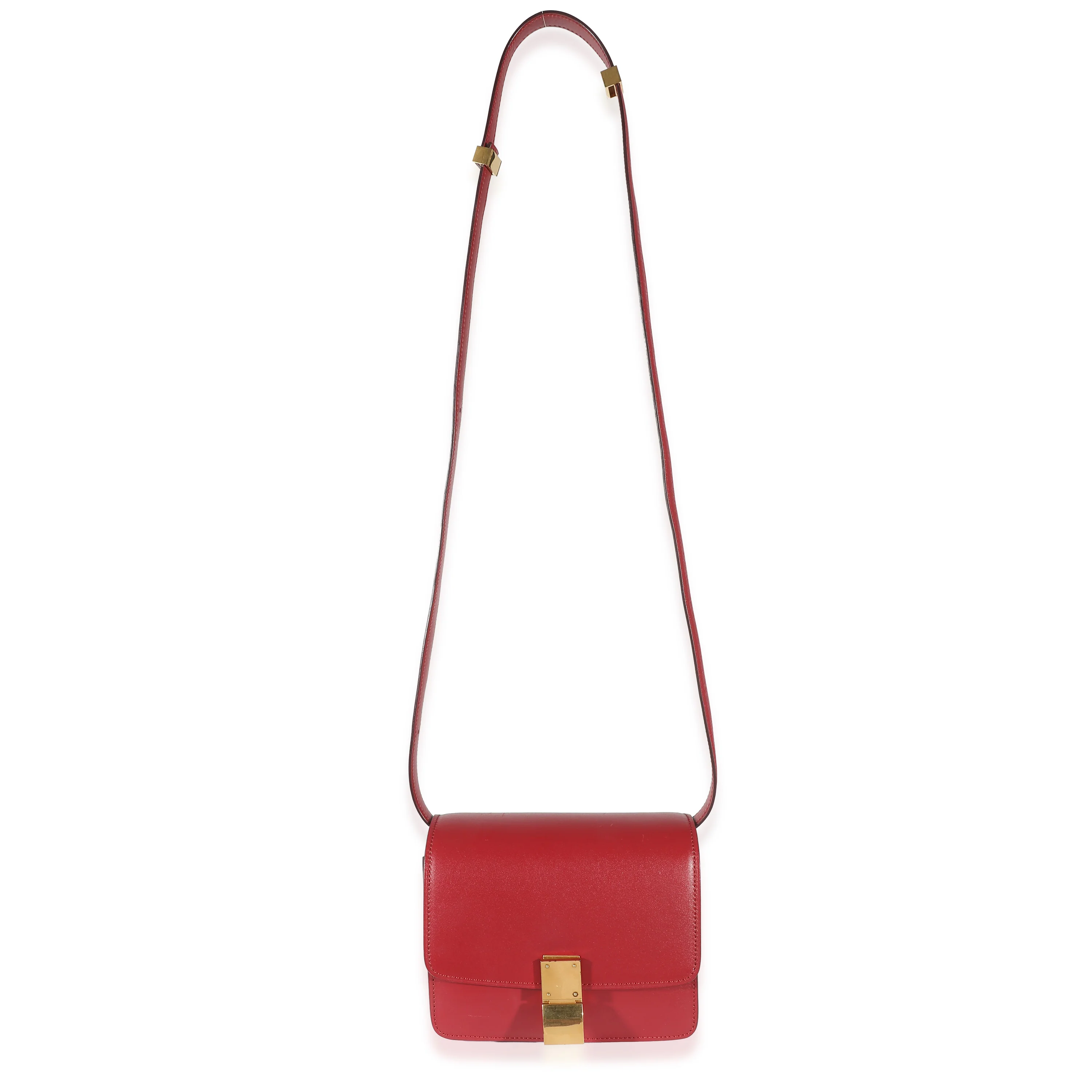 Red Smooth Calfskin Small Classic Box Bag - Image 7