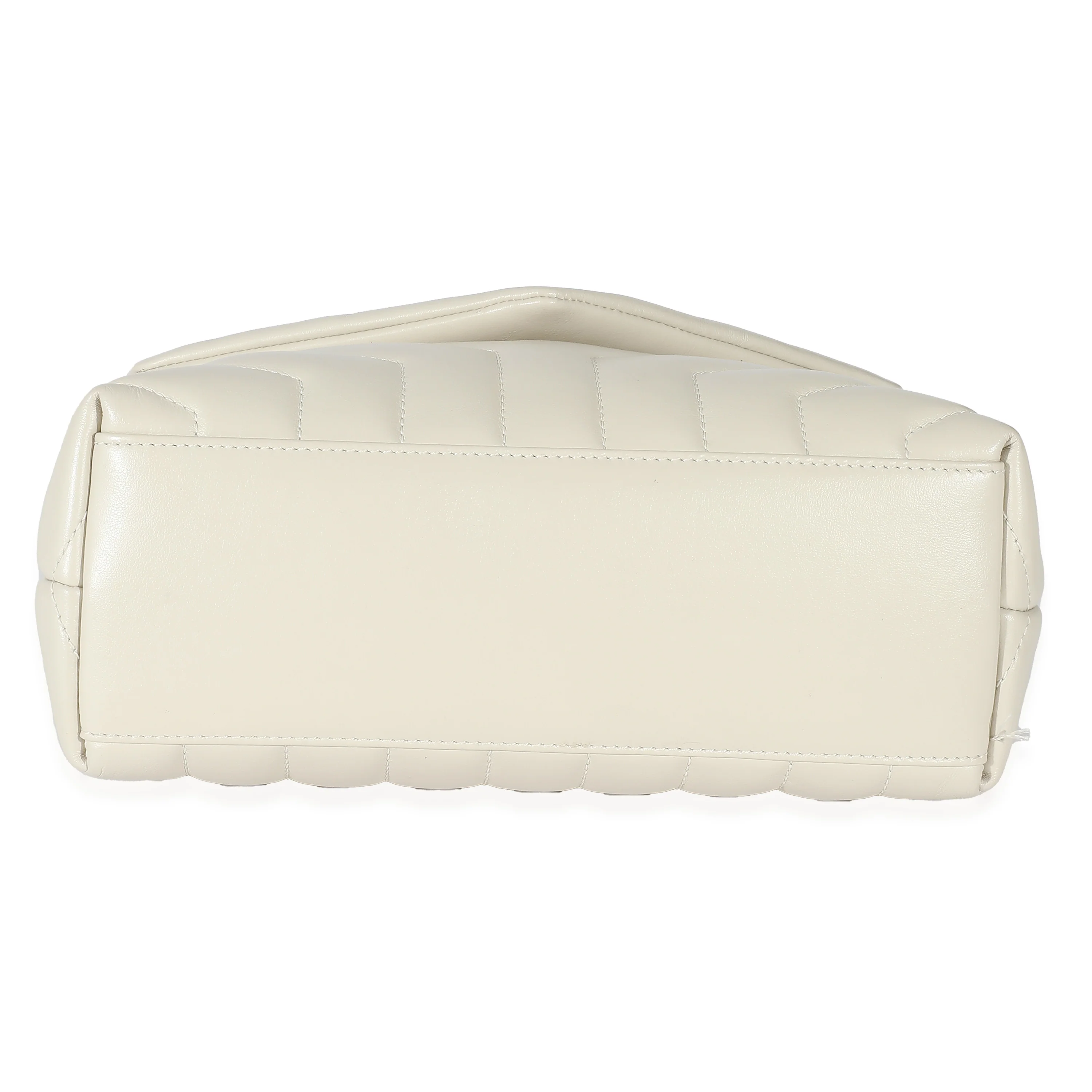 Saint Laurent Ivory Quilted Calfskin Small Loulou Bag - Image 5