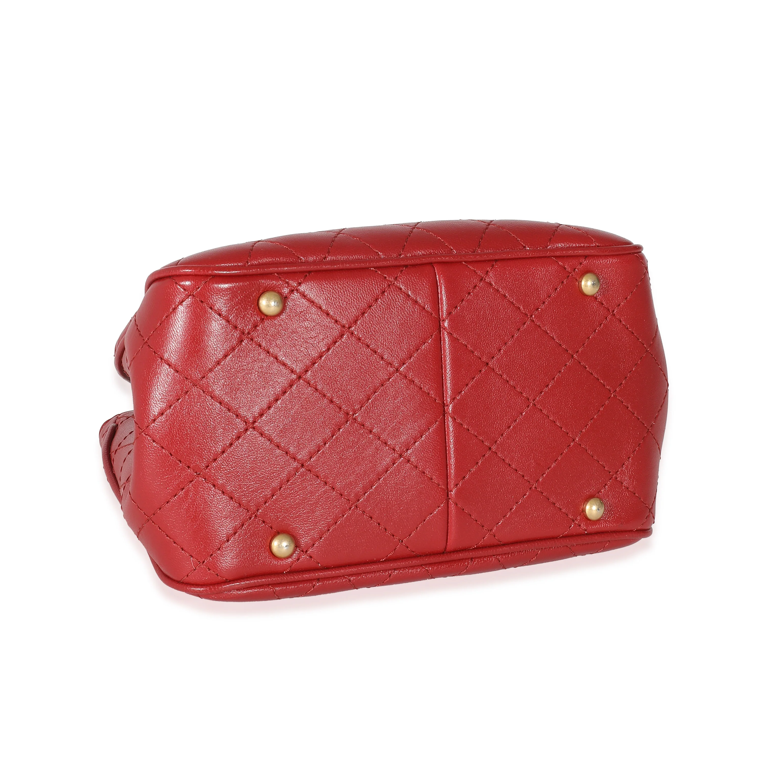 Chanel Red Quilted Calfskin Small Egyptian Amulet Drawstring Bag - Image 6