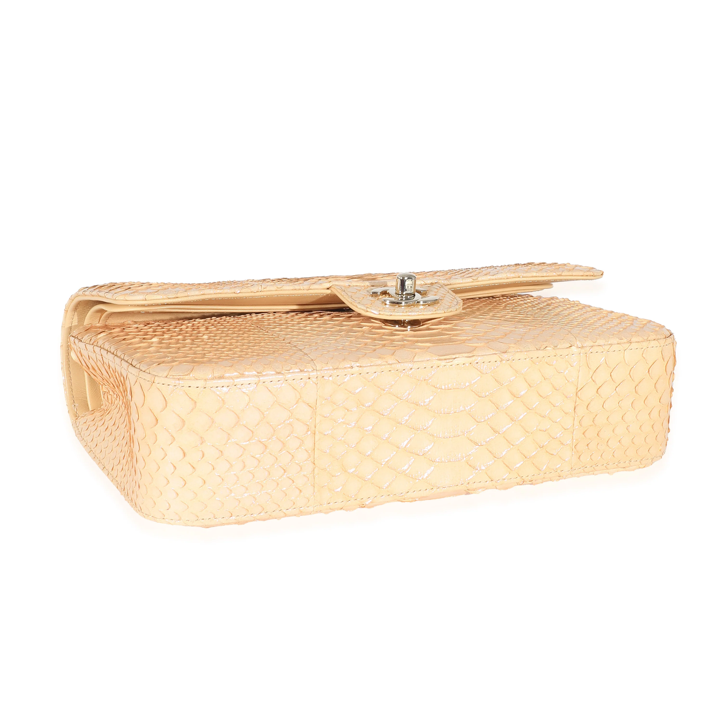 Chanel 19C Metallic Iridescent Pink Python Medium Classic Double Flap Bag - Image 3
