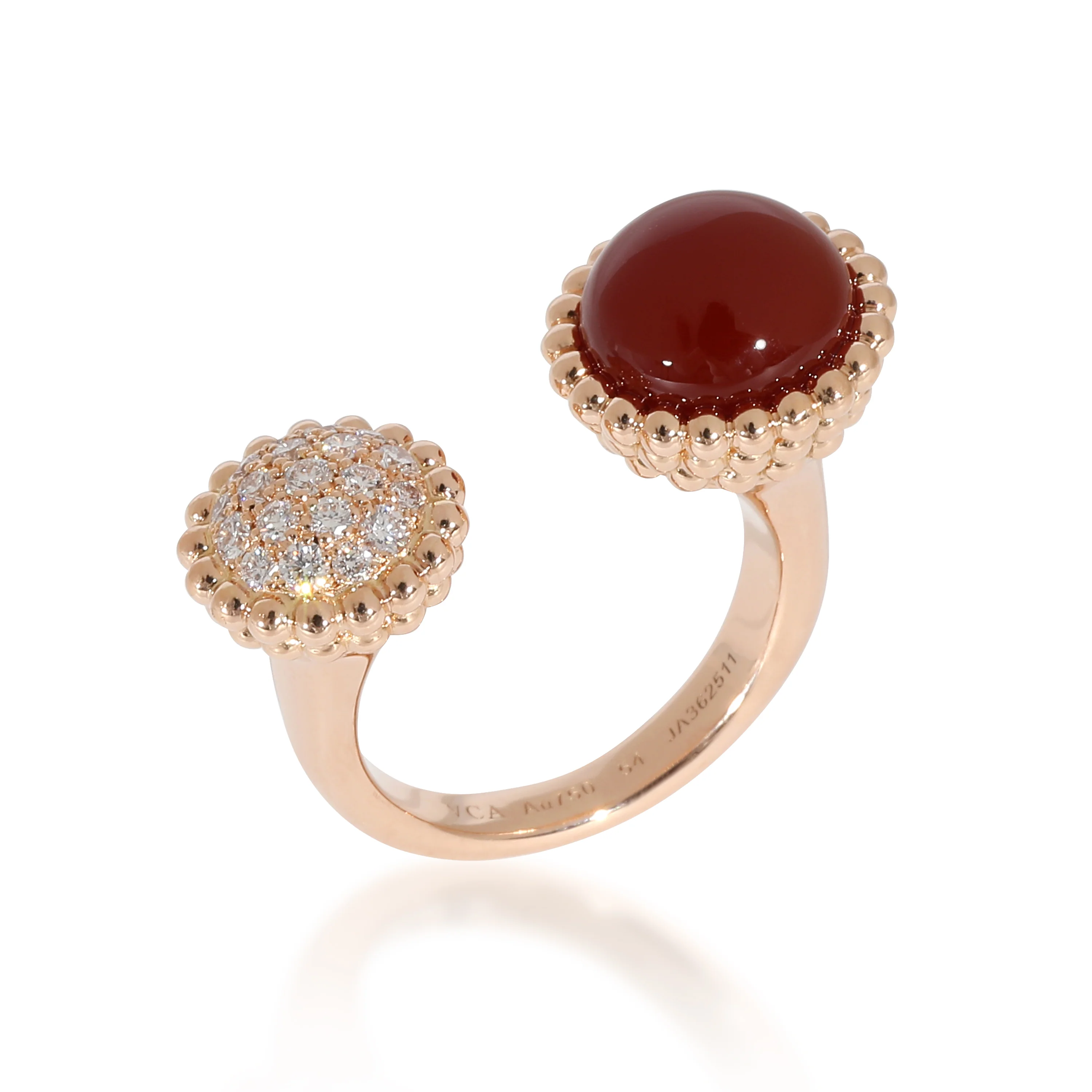Perlee Between The Finger Ring With Carnelian & Diamonds 0.35 - Image 5