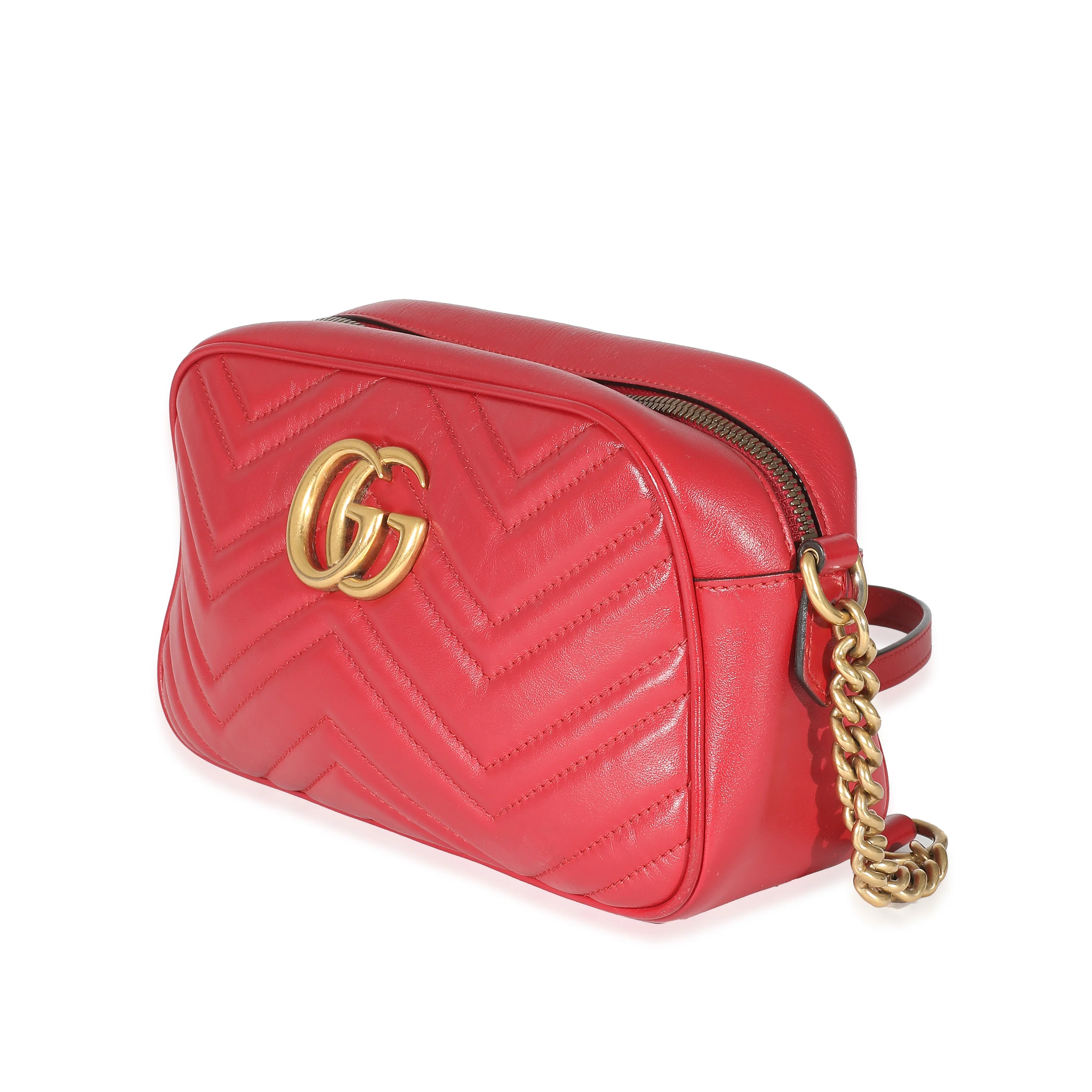 Red Matelasse Small GG Marmont Shoulder Bag - Image 2