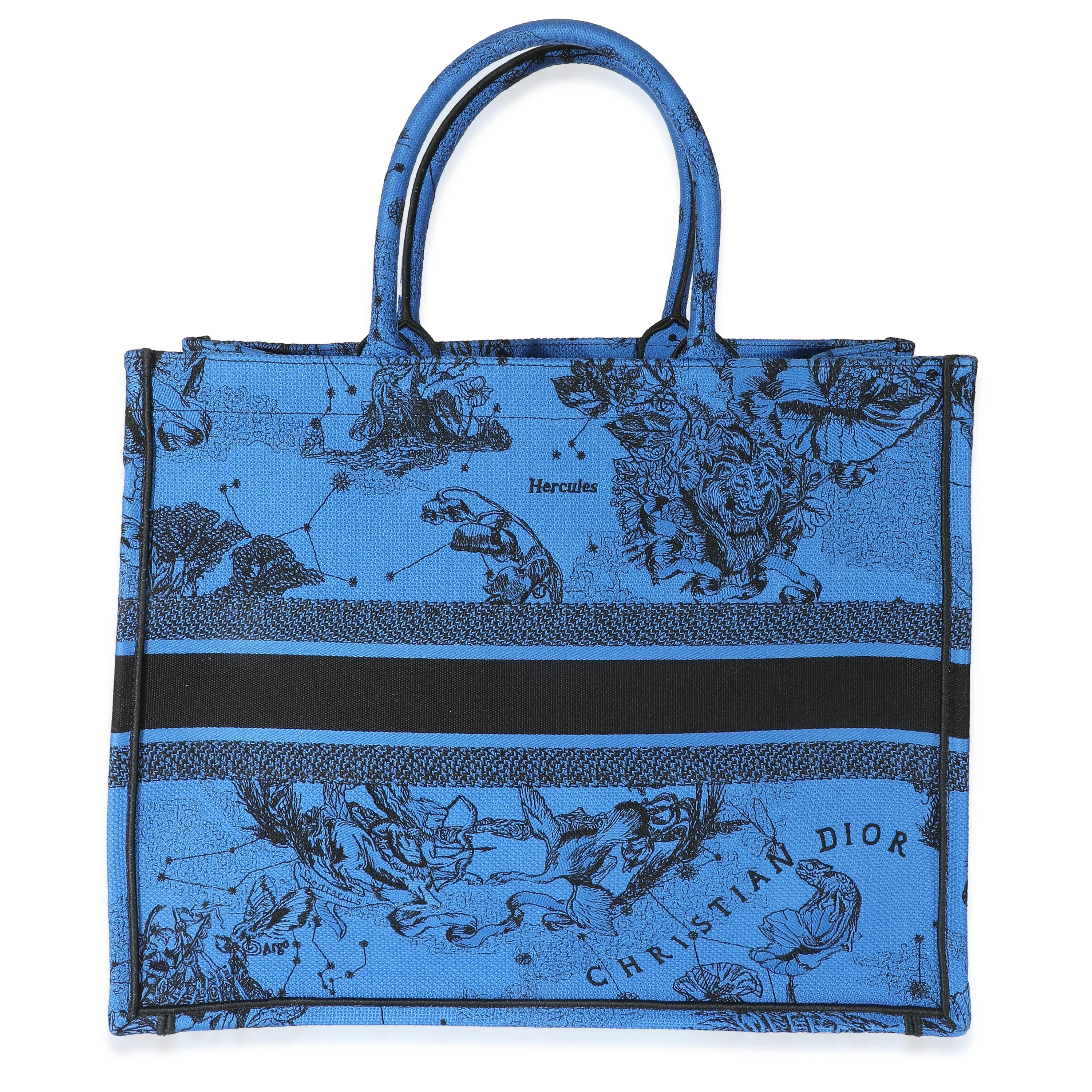 Christian Dior Blue Toile De Jouy Zodiac Large Book Tote - Image 2