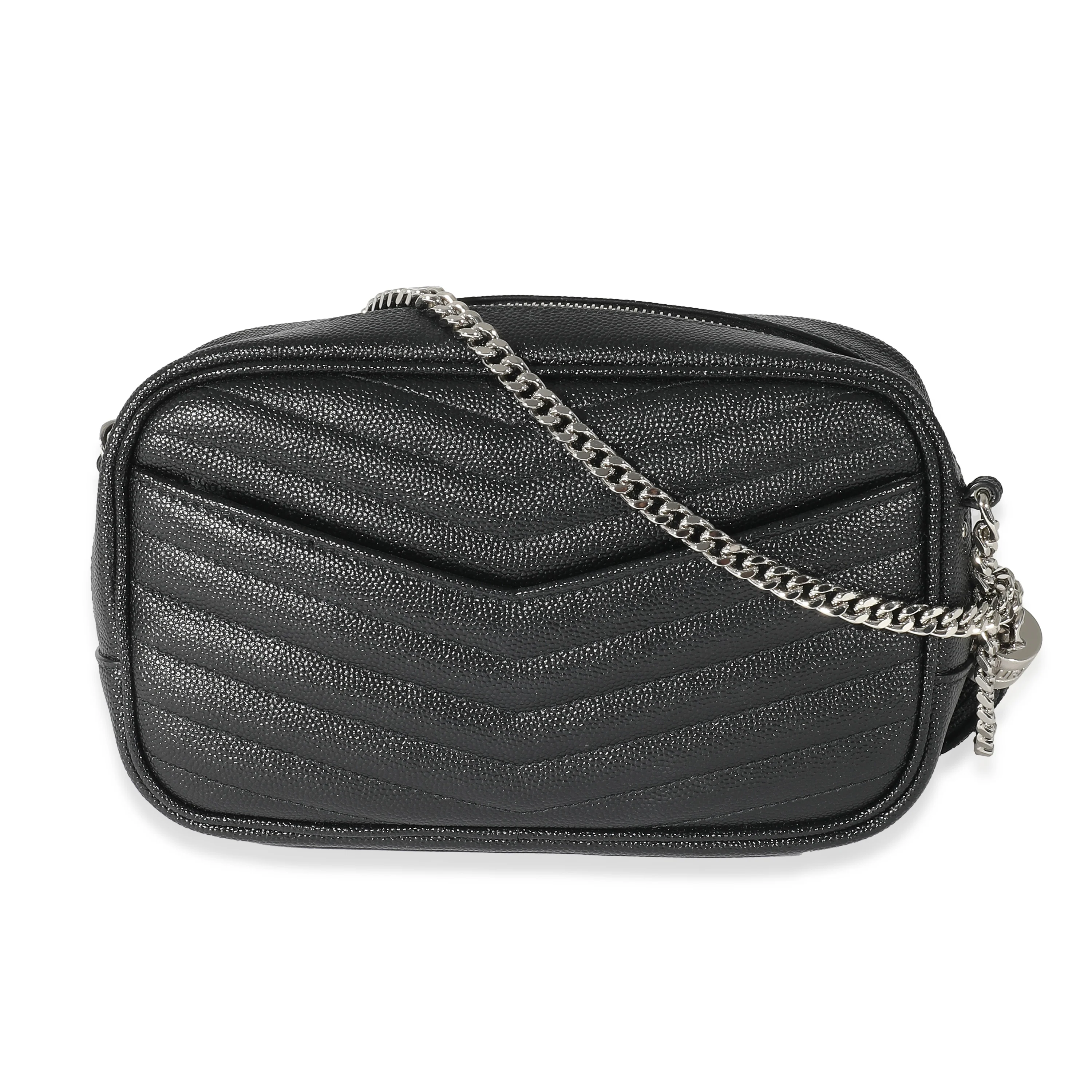 Saint Laurent Black Grain De Poudre Lou Mini Camera Bag - Image 4
