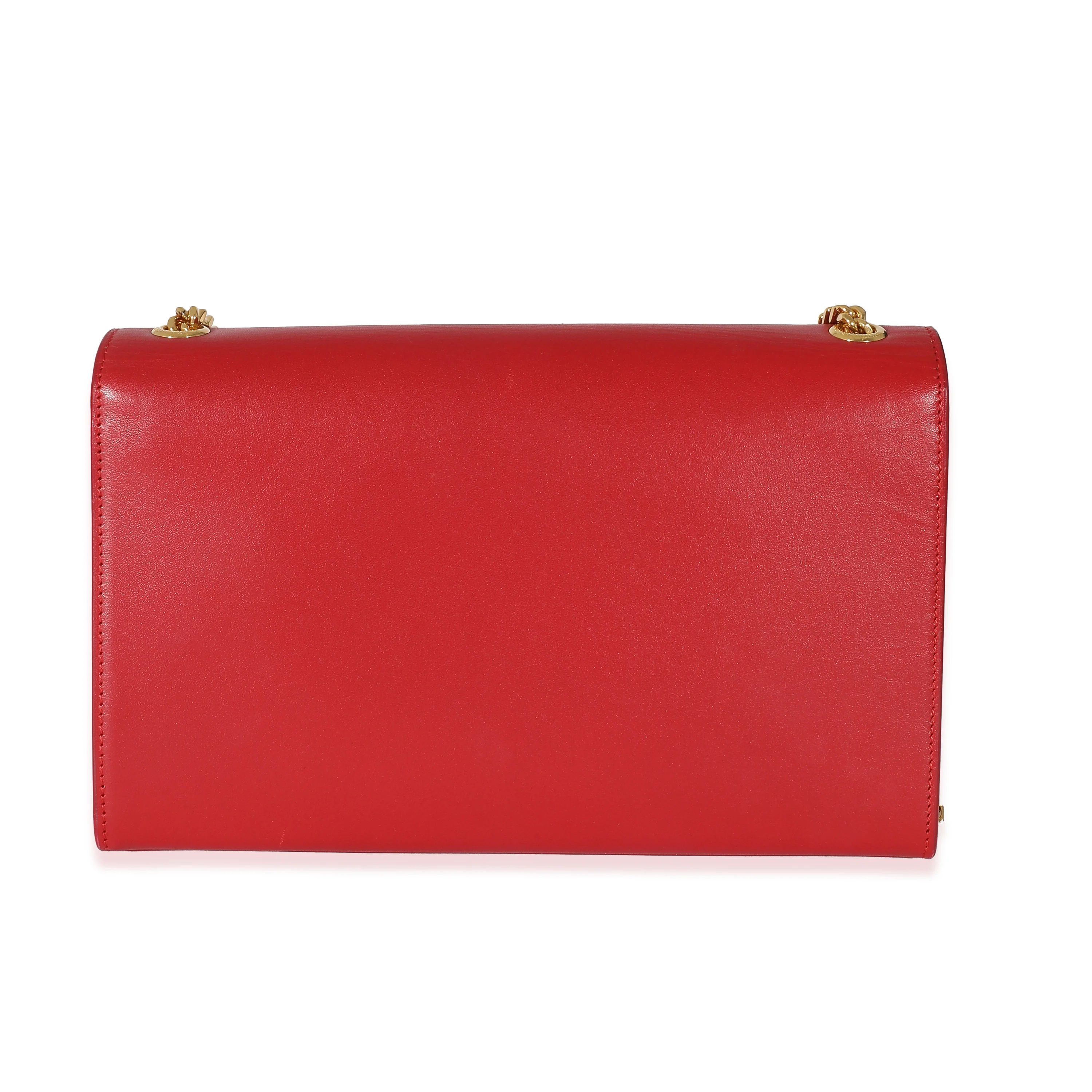 Saint Laurent Smooth Red Calfskin Medium Kate Tassel Bag - Image 4