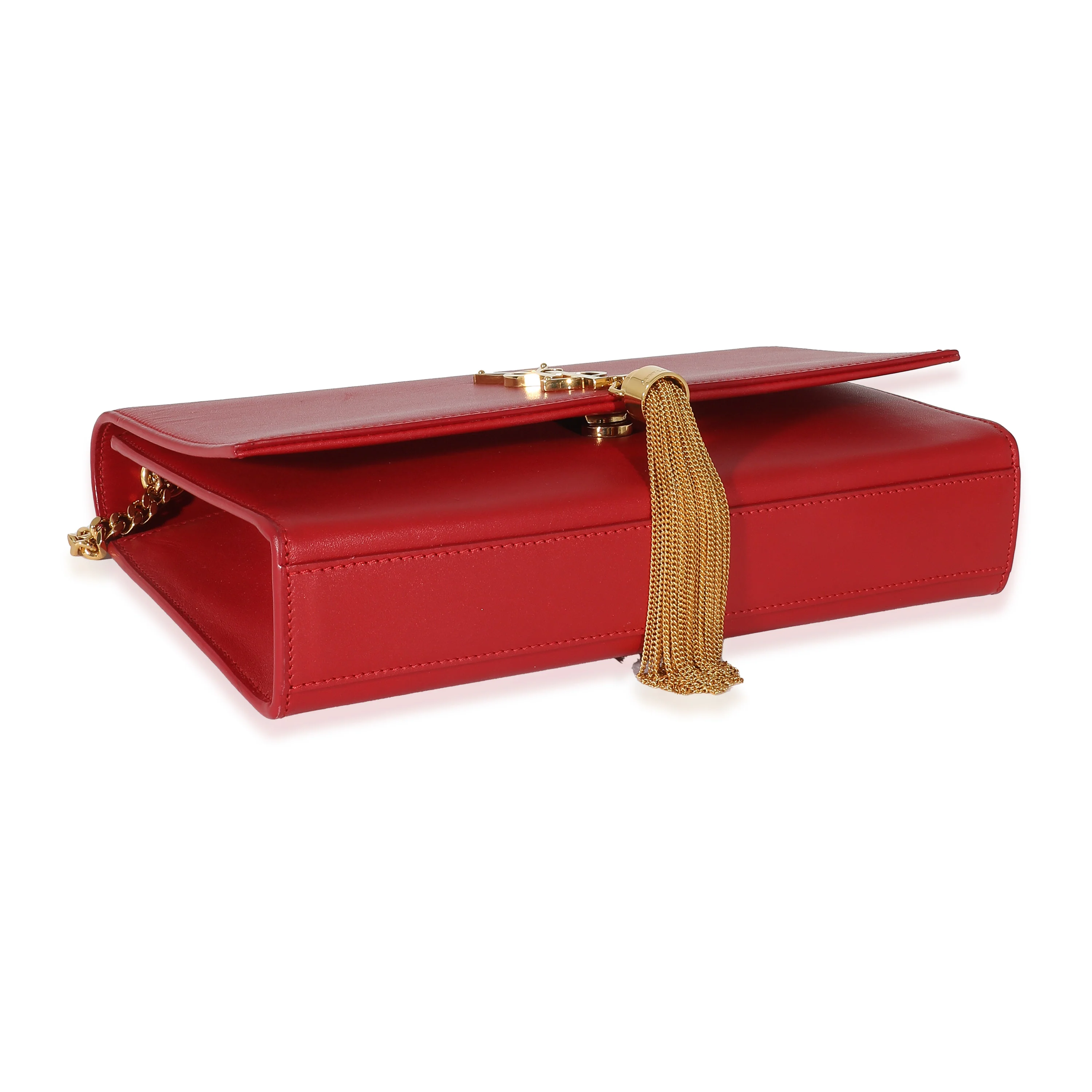 Saint Laurent Smooth Red Calfskin Medium Kate Tassel Bag - Image 7