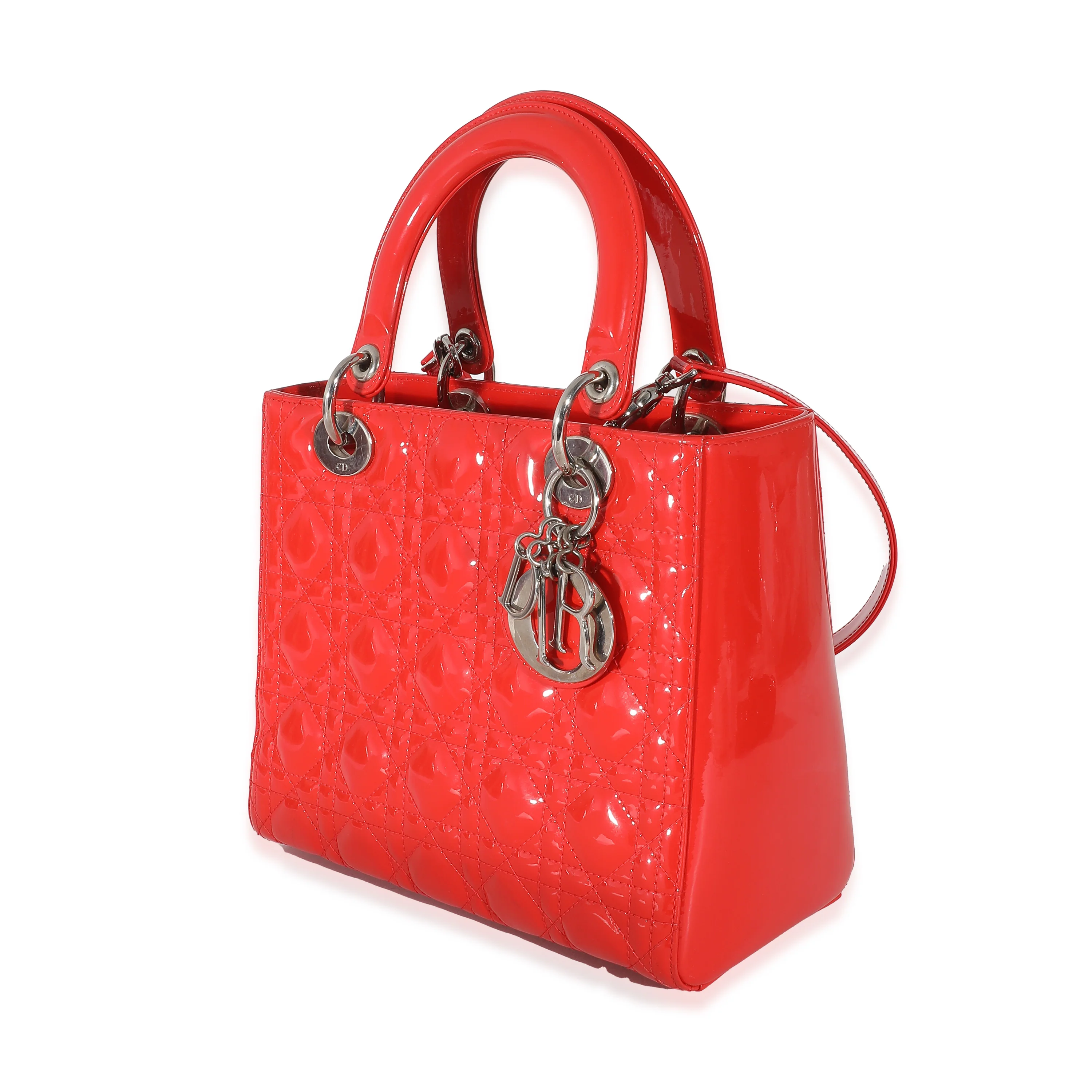 Christian Dior Red Patent Cannage Medium Lady Dior - Image 2