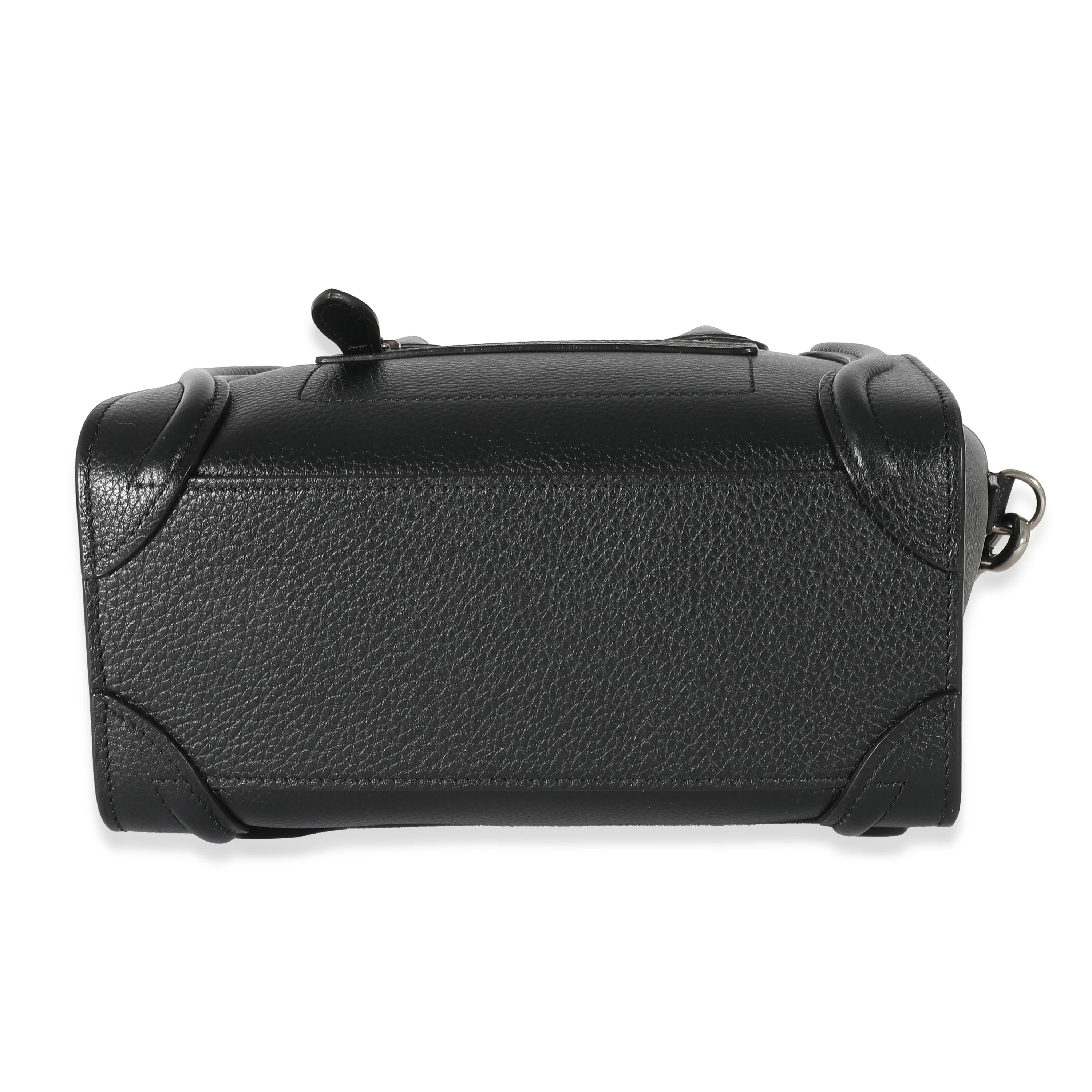 Celine Black Drummed Calfskin Nano Luggage - Image 6